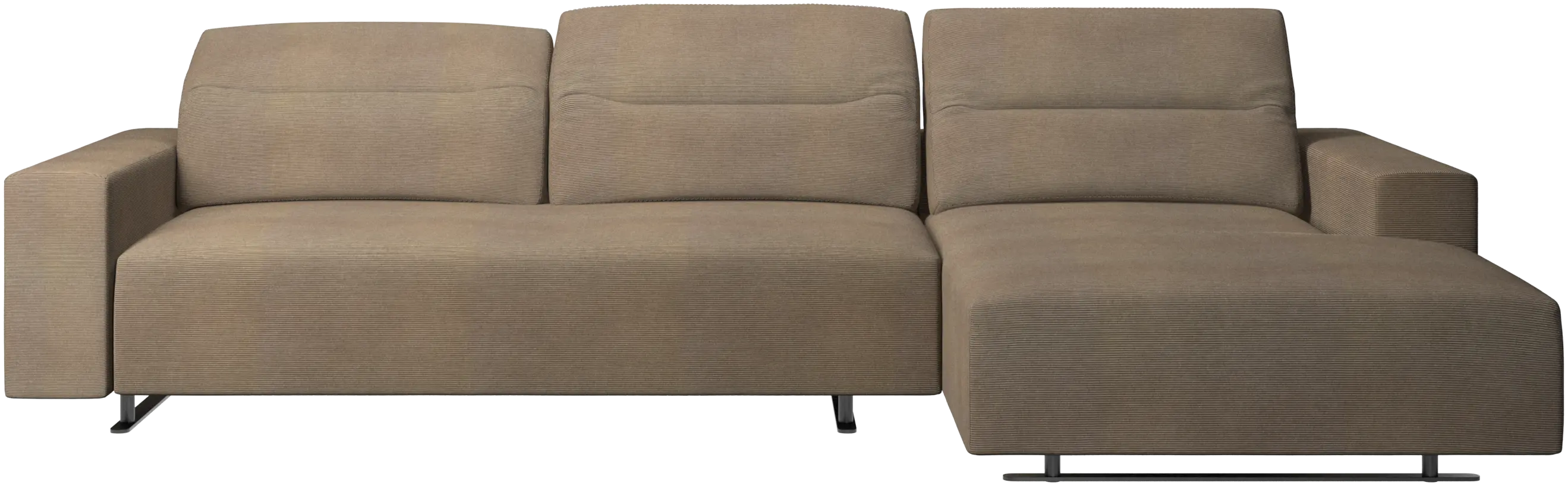 Hampton sofa med justerbar ryg og lounge modul venstre side