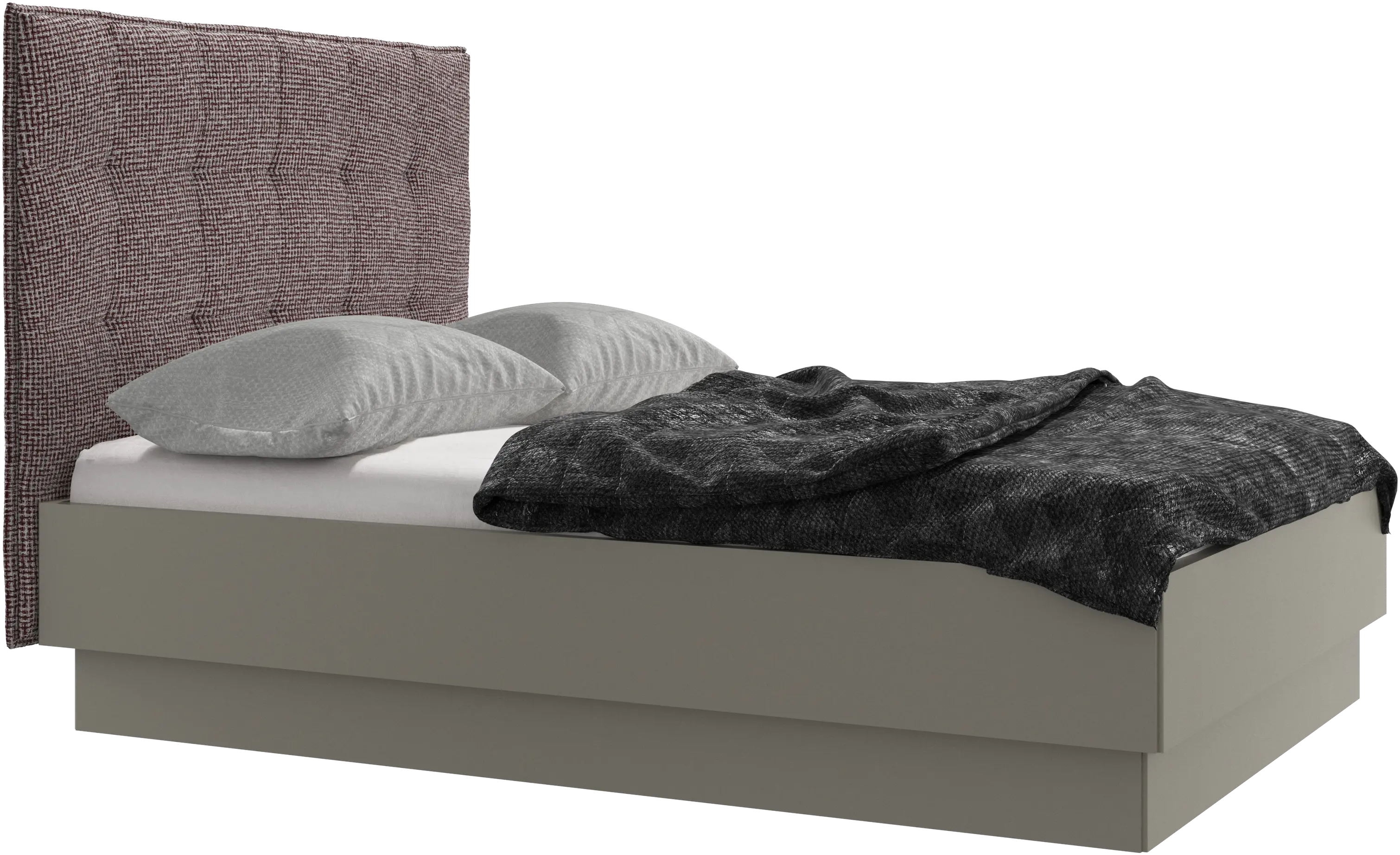 Lit Lugano avec rangement intégré, sommier inclus, hors matelas