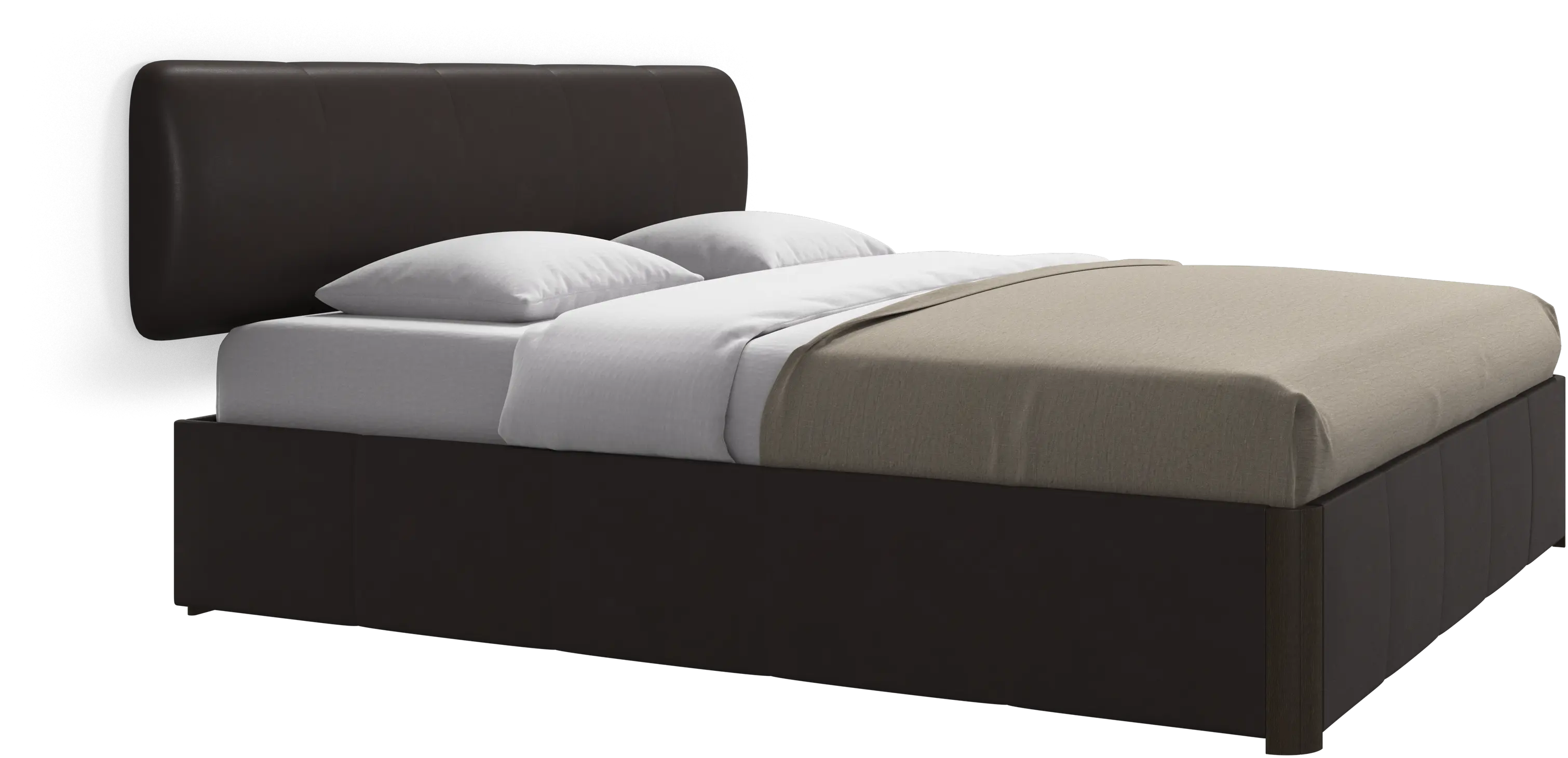 Element bed, wall-mounted headboard, with slats and storage solution, excl. mattress