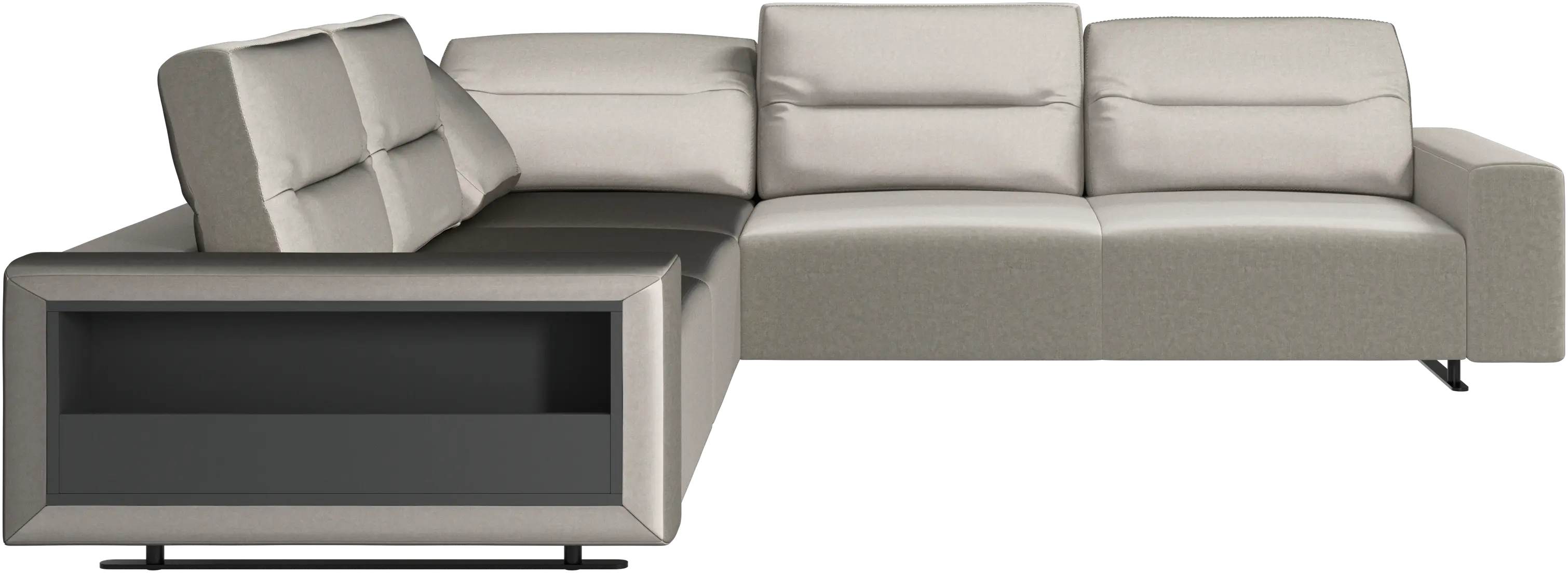 Hampton corner sofa with adjustable back and storage