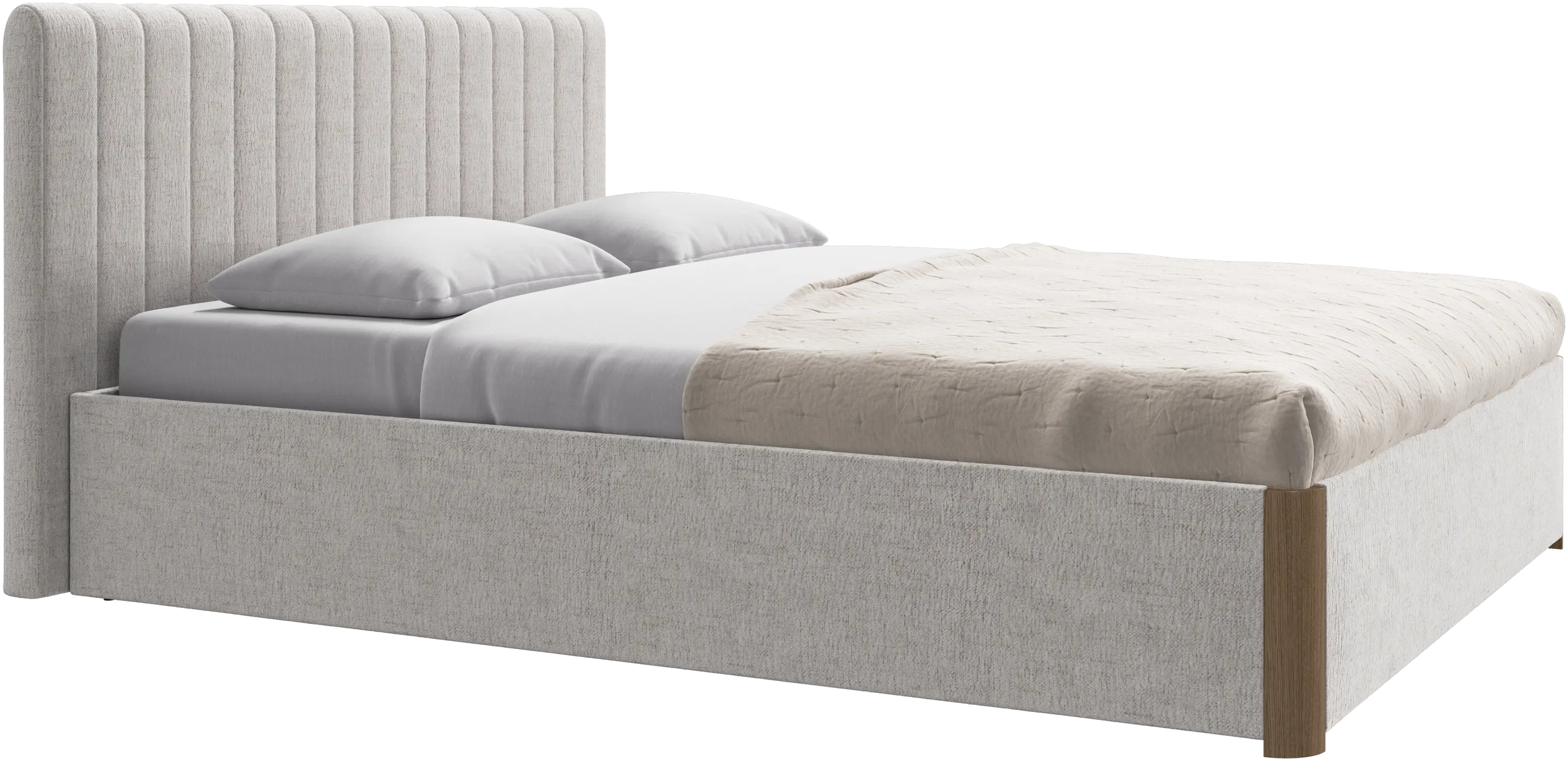 Element bed, bed-mounted headboard, with slats and storage solution, excl. mattress