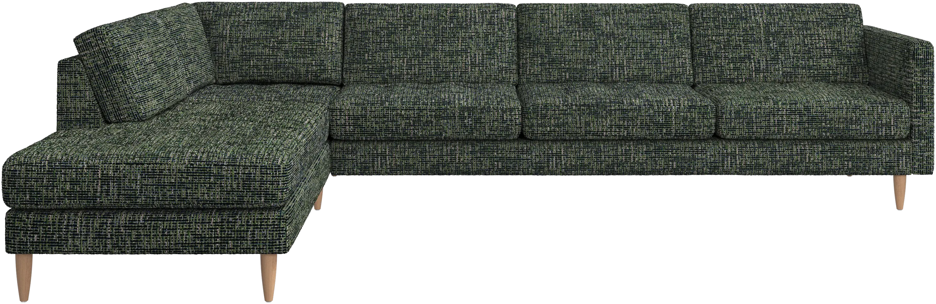 Osaka corner sofa with lounging unit, tufted seat