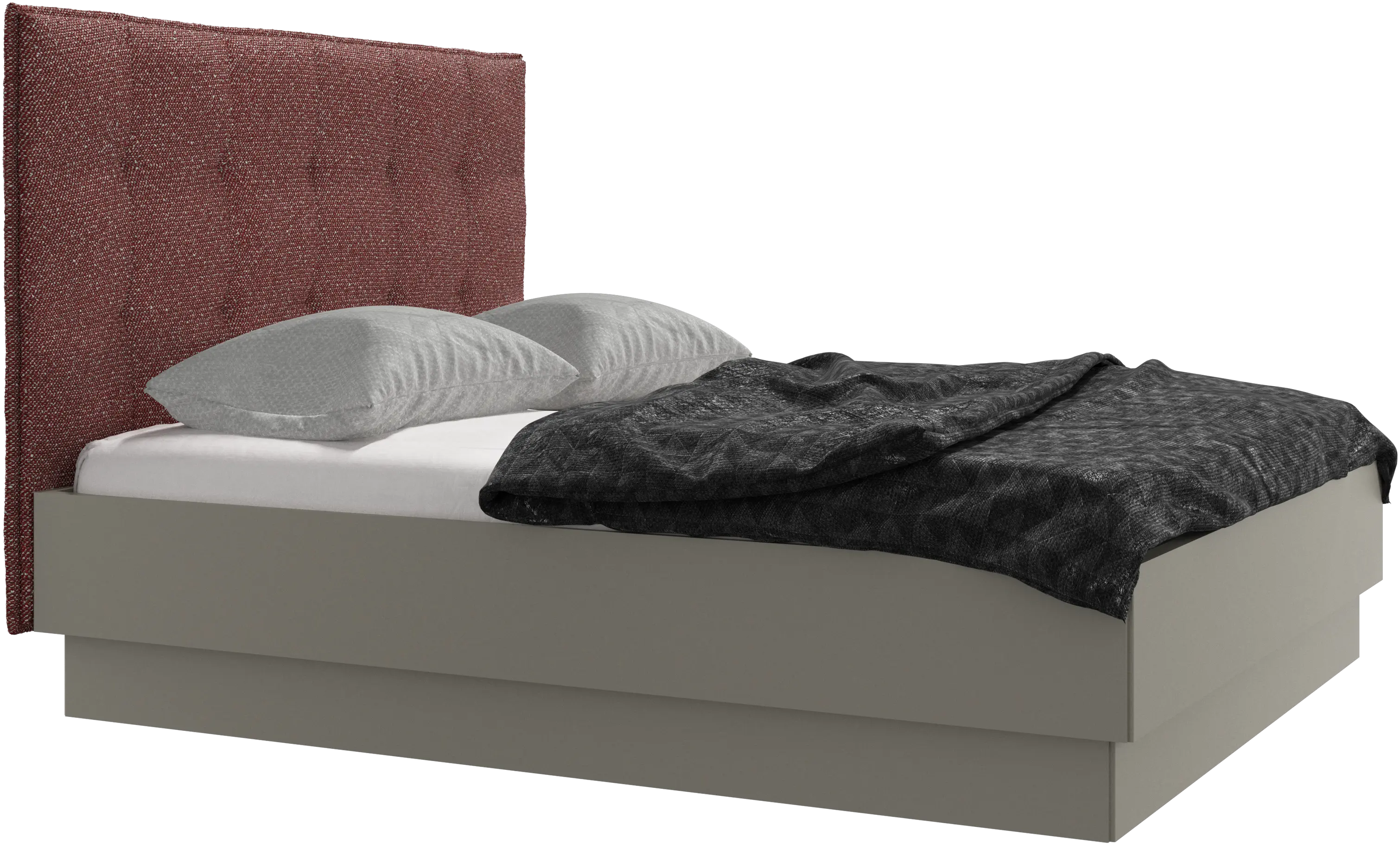 Lit Lugano avec rangement intégré, sommier inclus, hors matelas