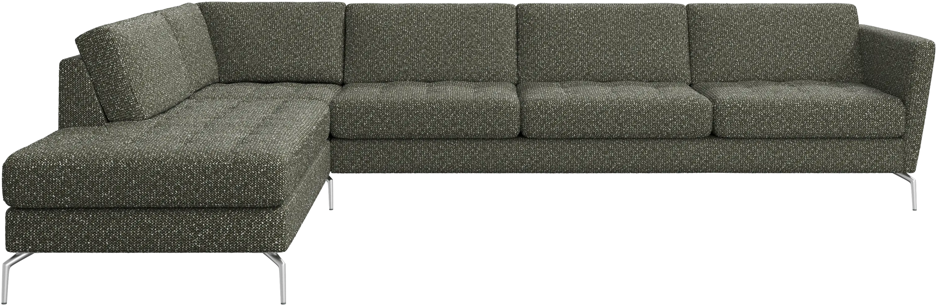 Osaka corner sofa with lounging unit, tufted seat