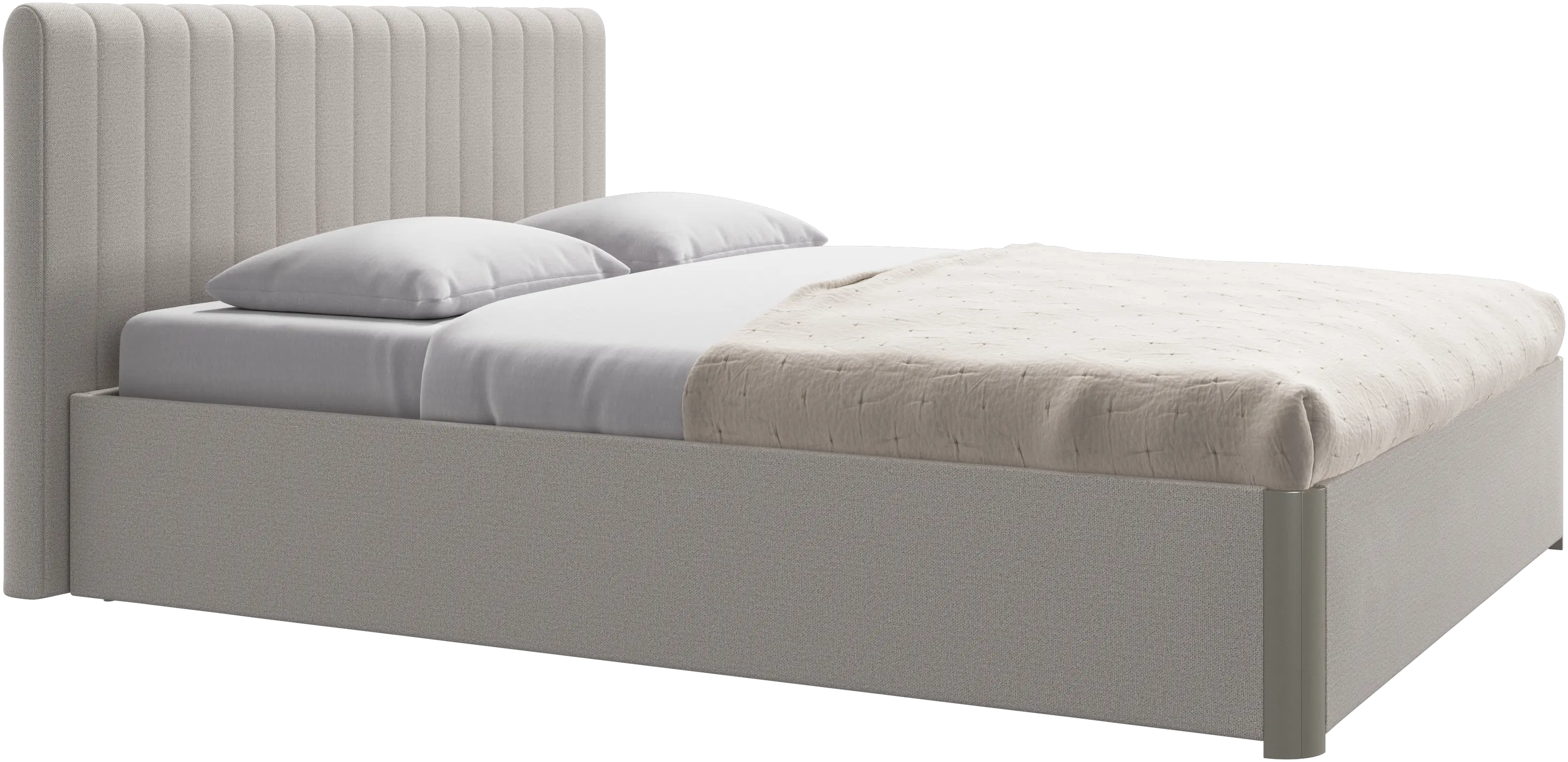 Element bed, bed-mounted headboard, with slats and storage solution, excl. mattress