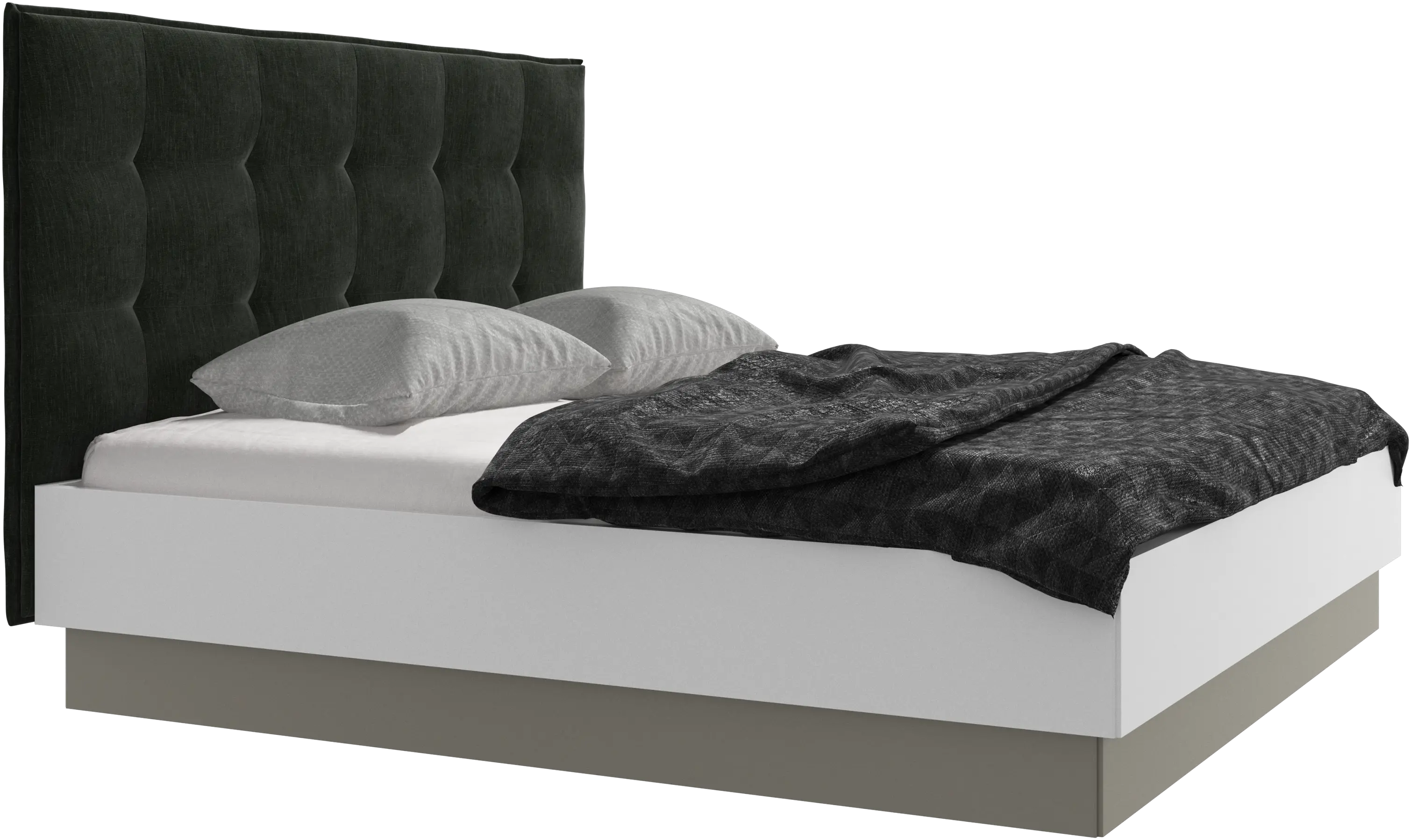Lit Lugano avec rangement intégré, sommier inclus, hors matelas