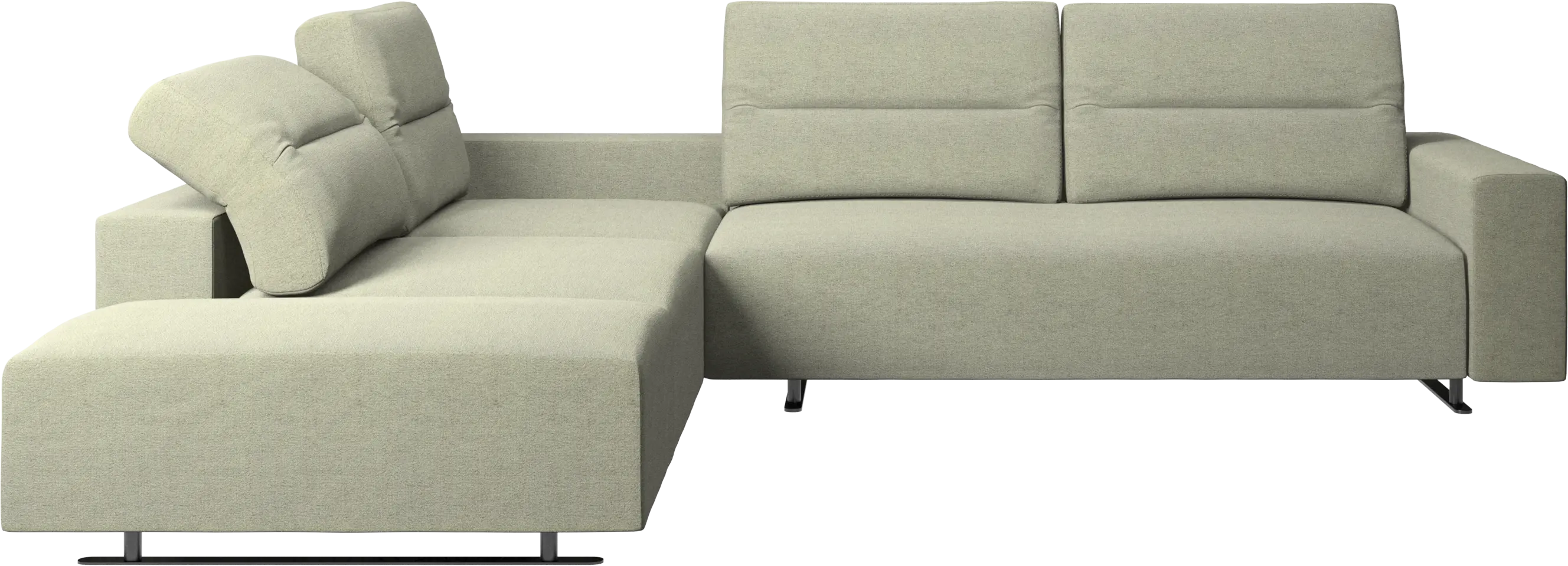 Hampton corner sofa with adjustable back and storage on right side
