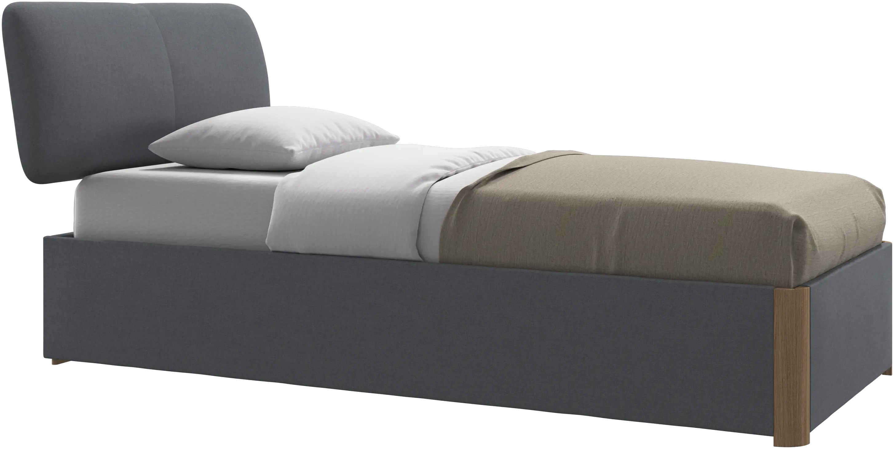 Element bed, bed-mounted headboard, with slats and storage solution, excl. mattress