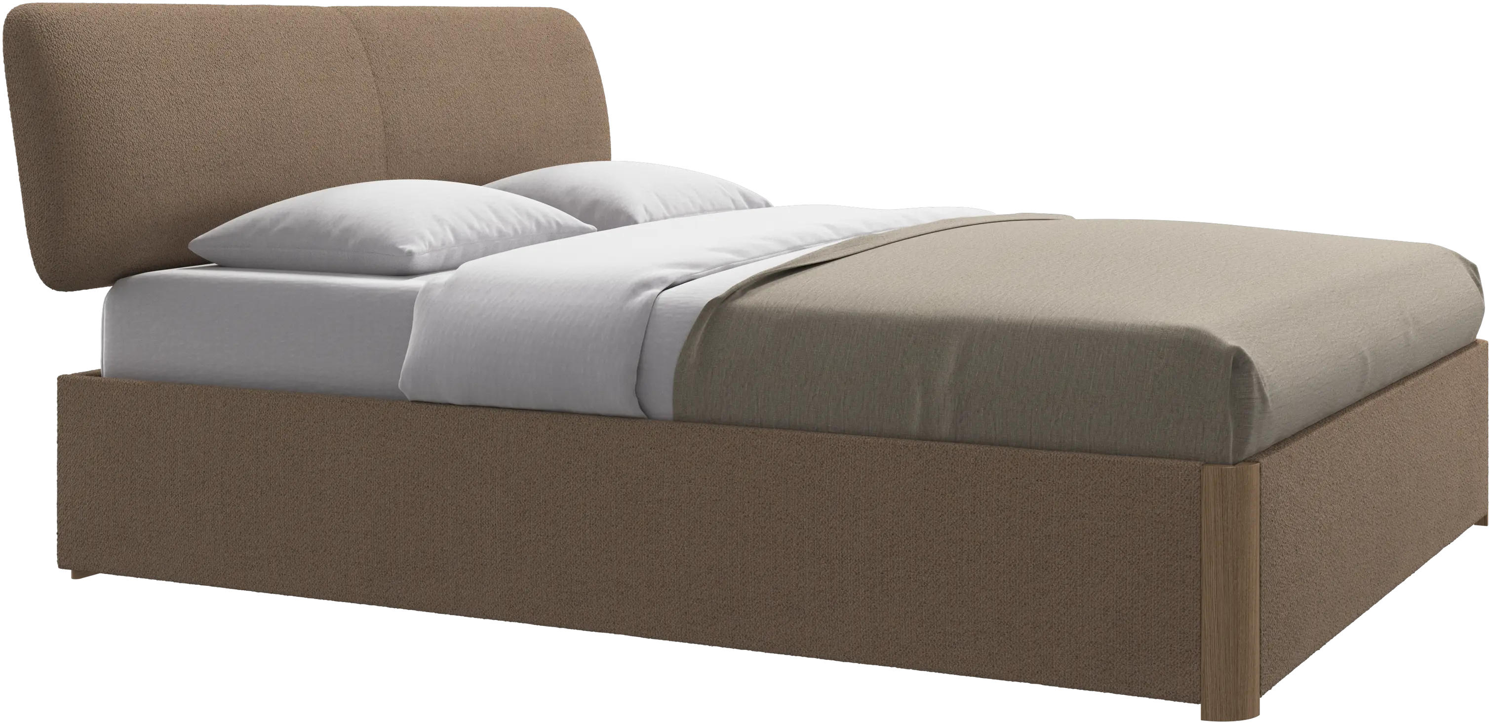Element bed, bed-mounted headboard, with slats and storage solution, excl. mattress