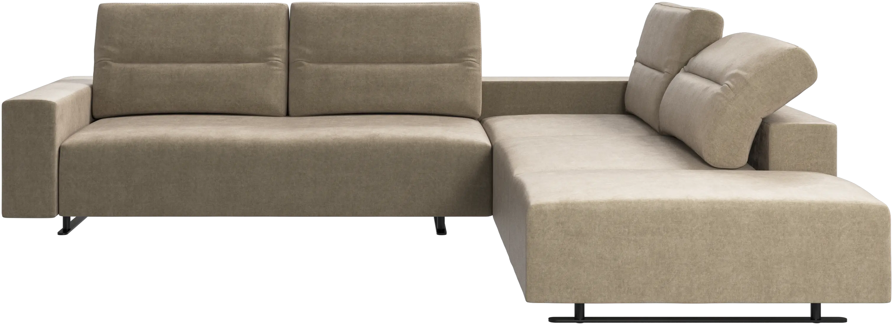 Hampton corner sofa with adjustable back and lounging unit