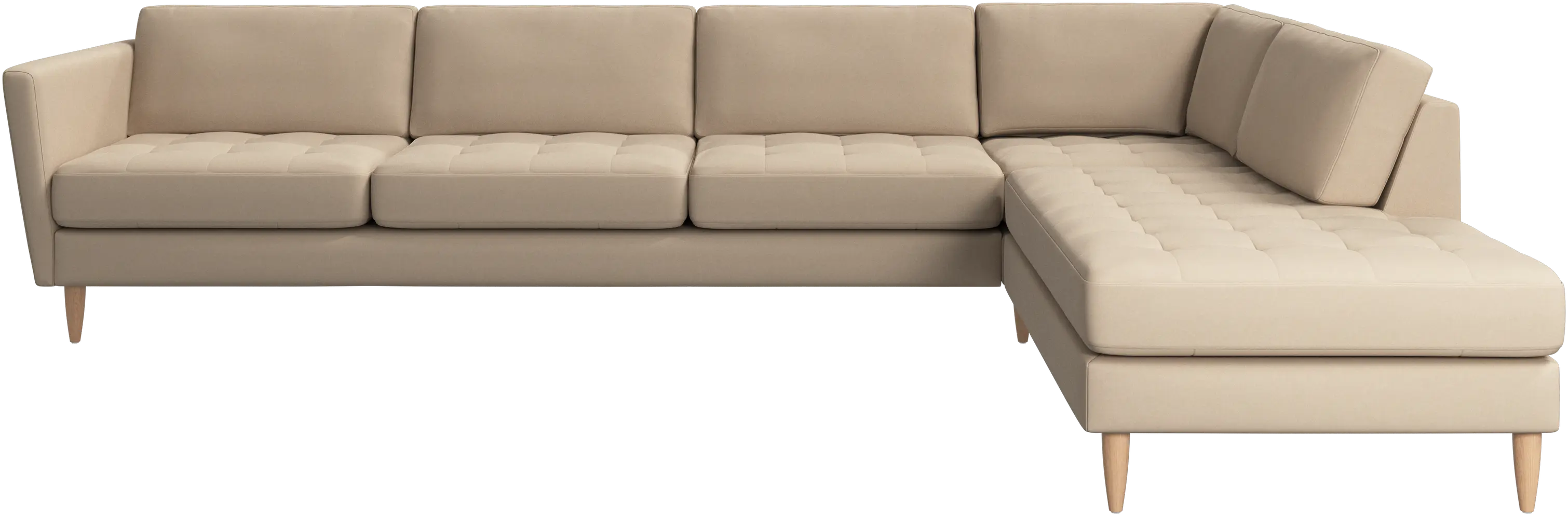 Osaka corner sofa with lounging unit, tufted seat