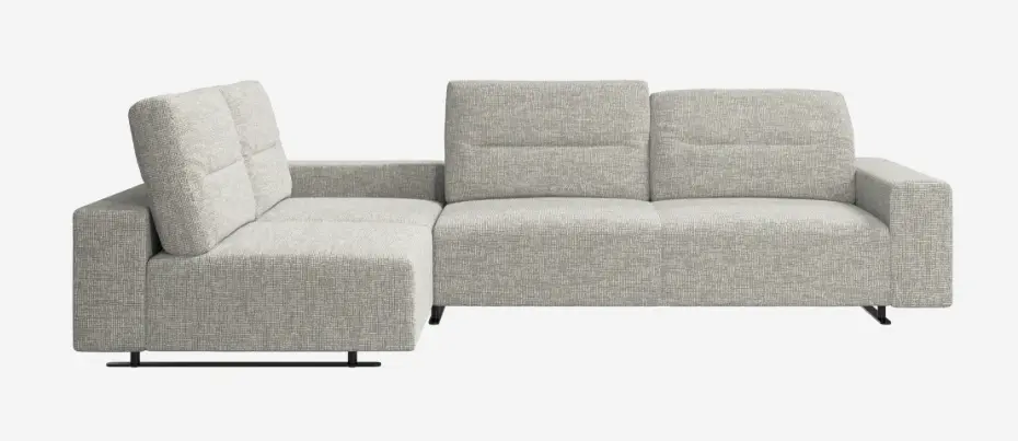 Hampton コーナーソファ アジャスタブルバック&ライトサイド収納付き