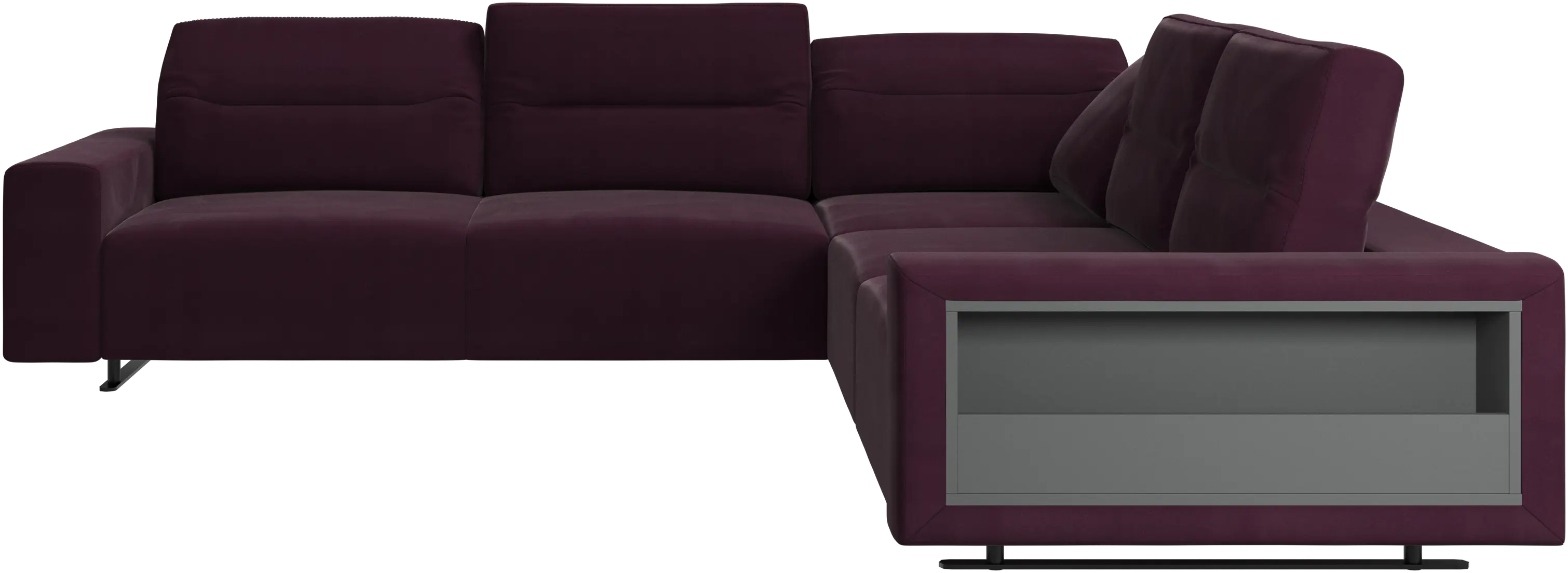 Sofá de canto Hampton com costas ajustáveis e arrumação