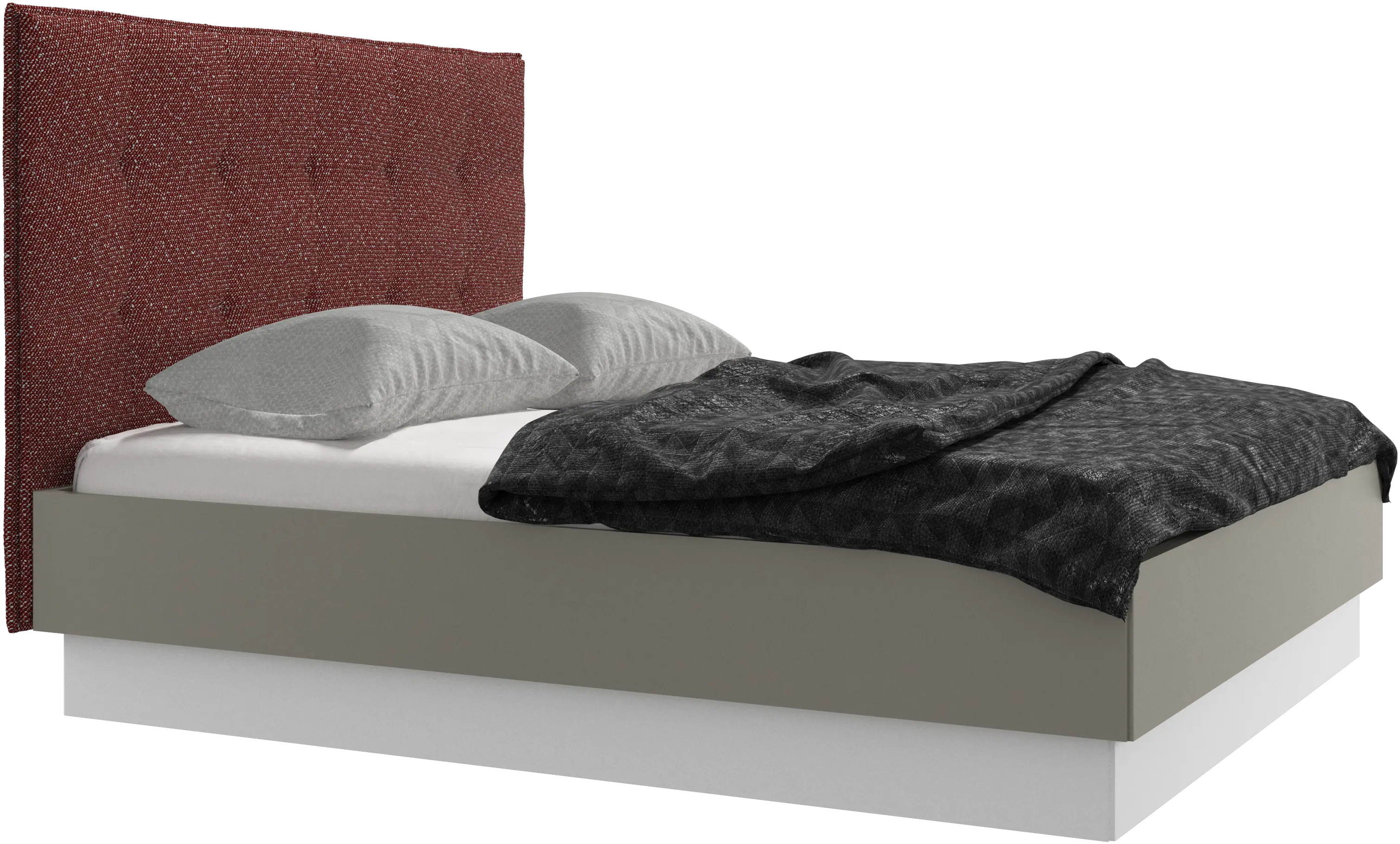 Lit Lugano avec rangement intégré, sommier inclus, hors matelas