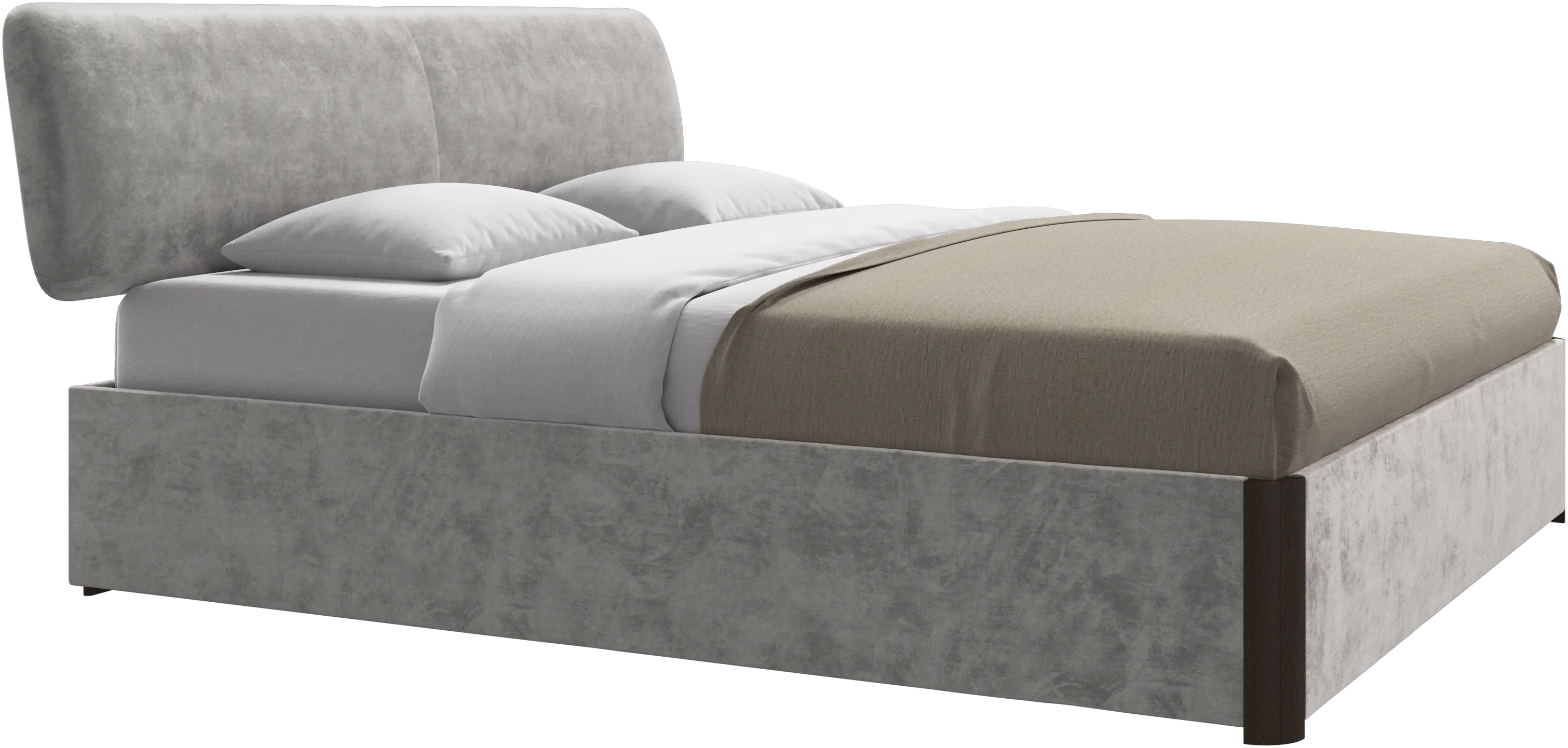 Element bed, bed-mounted headboard, with slats and storage solution, excl. mattress