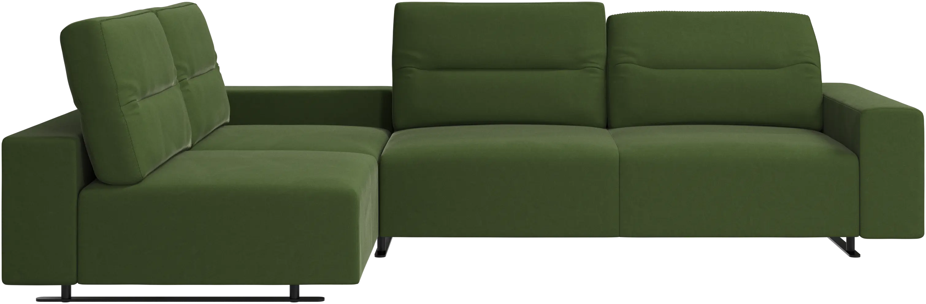 Hampton corner sofa with adjustable back and storage on right side