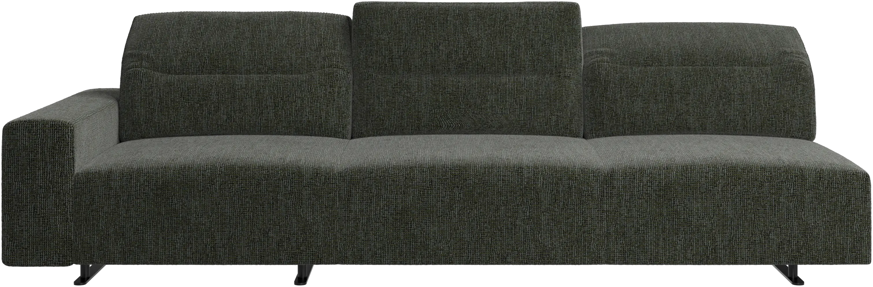 Hampton sofa with adjustable back and storage on the left side
