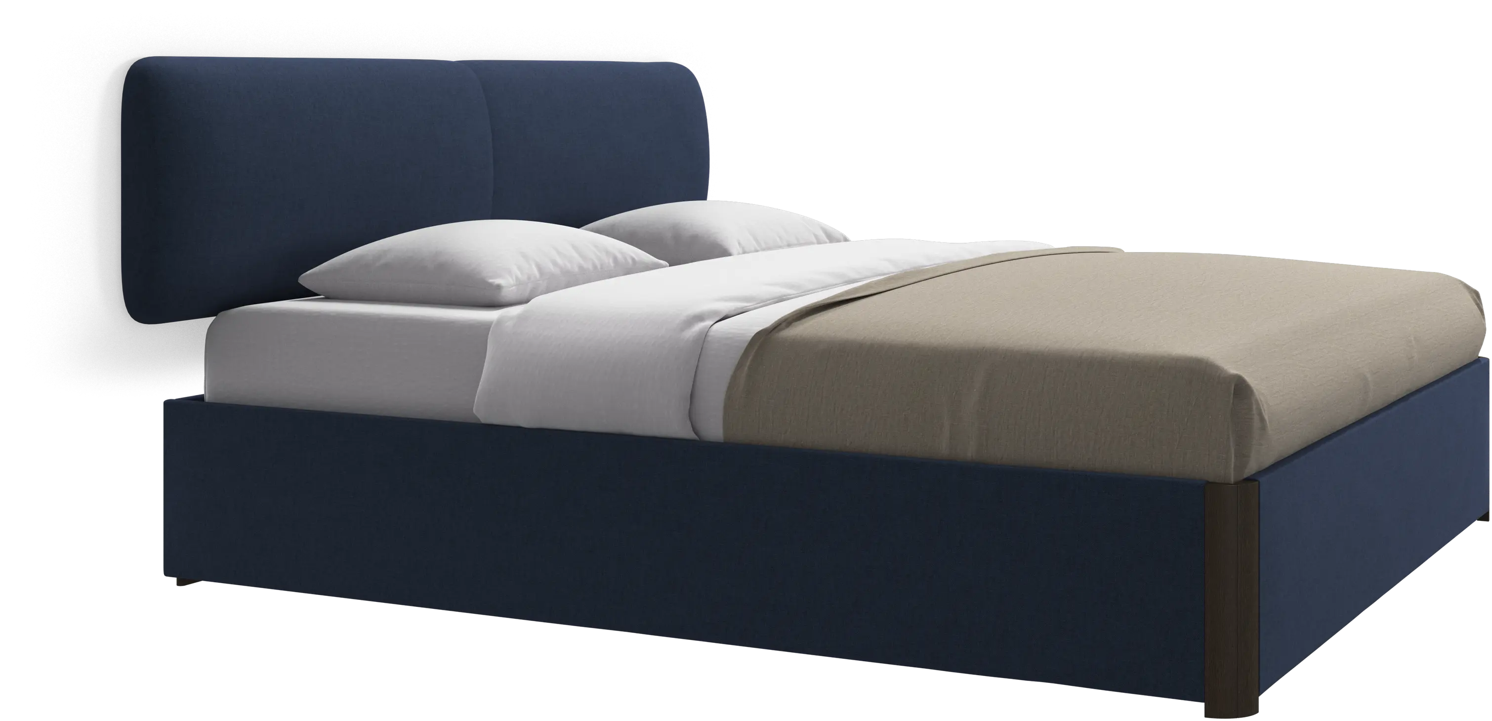 Element bed, wall-mounted headboard, with slats and storage solution, excl. mattress