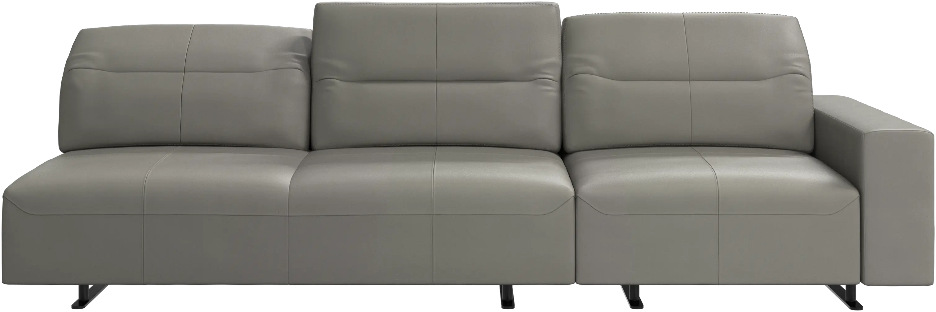 Hampton sofa with adjustable back and storage on the right side