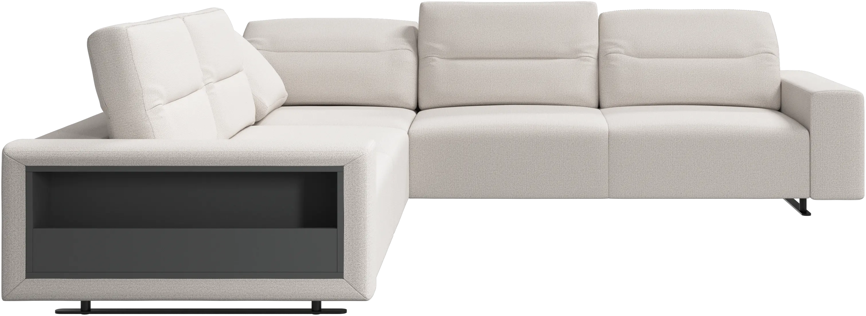 Hampton corner sofa with adjustable back and storage