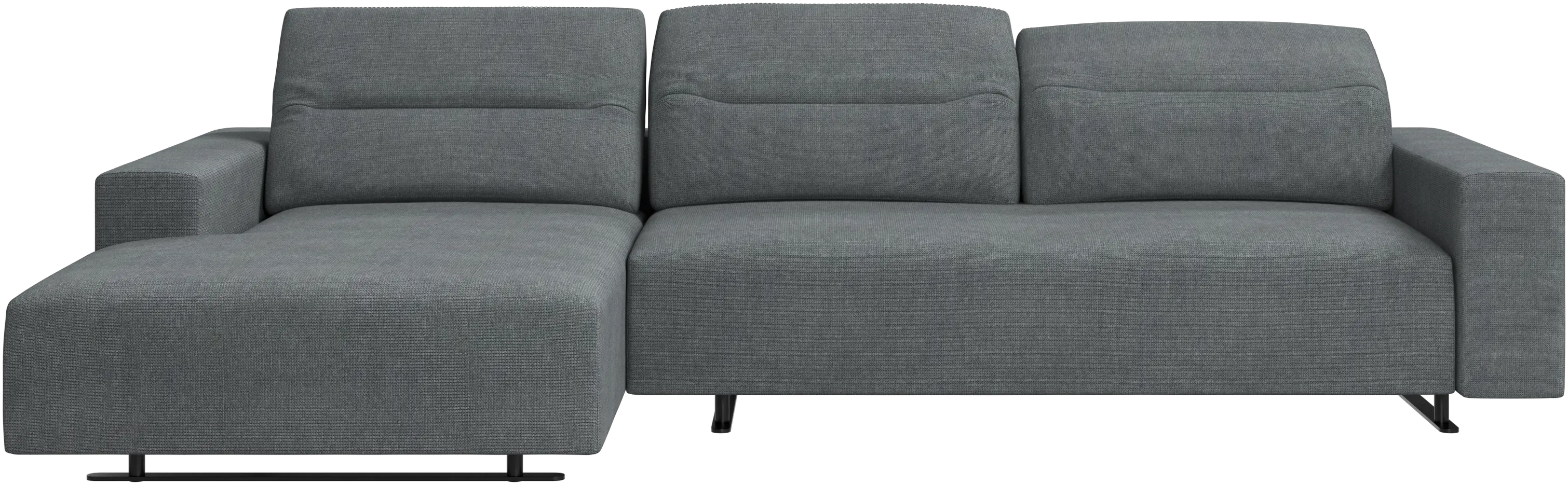 Hampton sofa with adjustable back and resting unit left side, storage right side