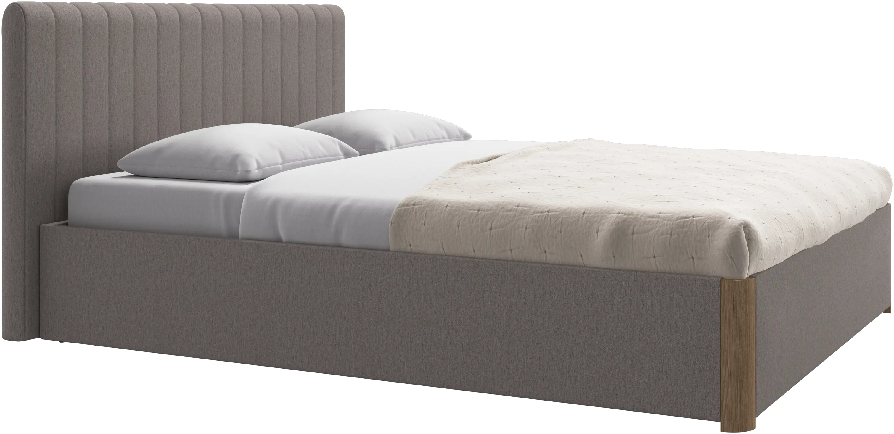 Element bed, bed-mounted headboard, with slats and storage solution, excl. mattress