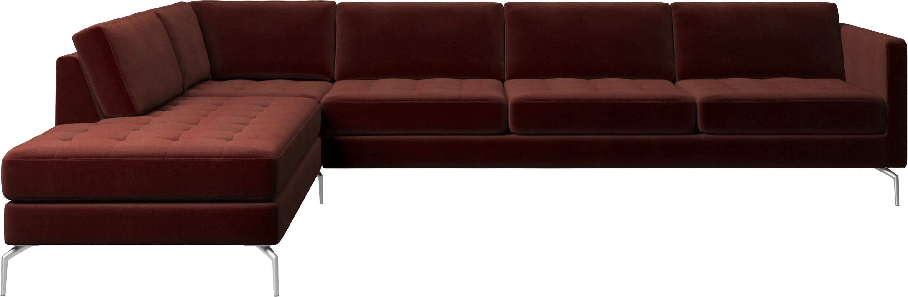 Osaka corner sofa with lounging unit, tufted seat