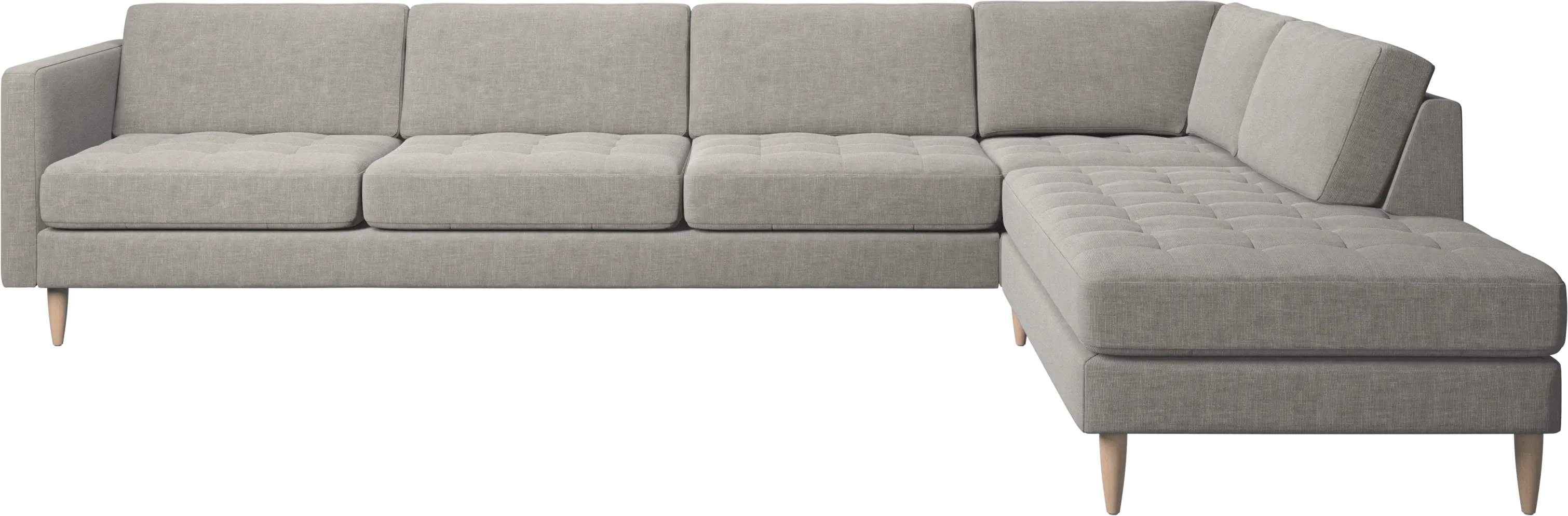 Osaka corner sofa with lounging unit, tufted seat