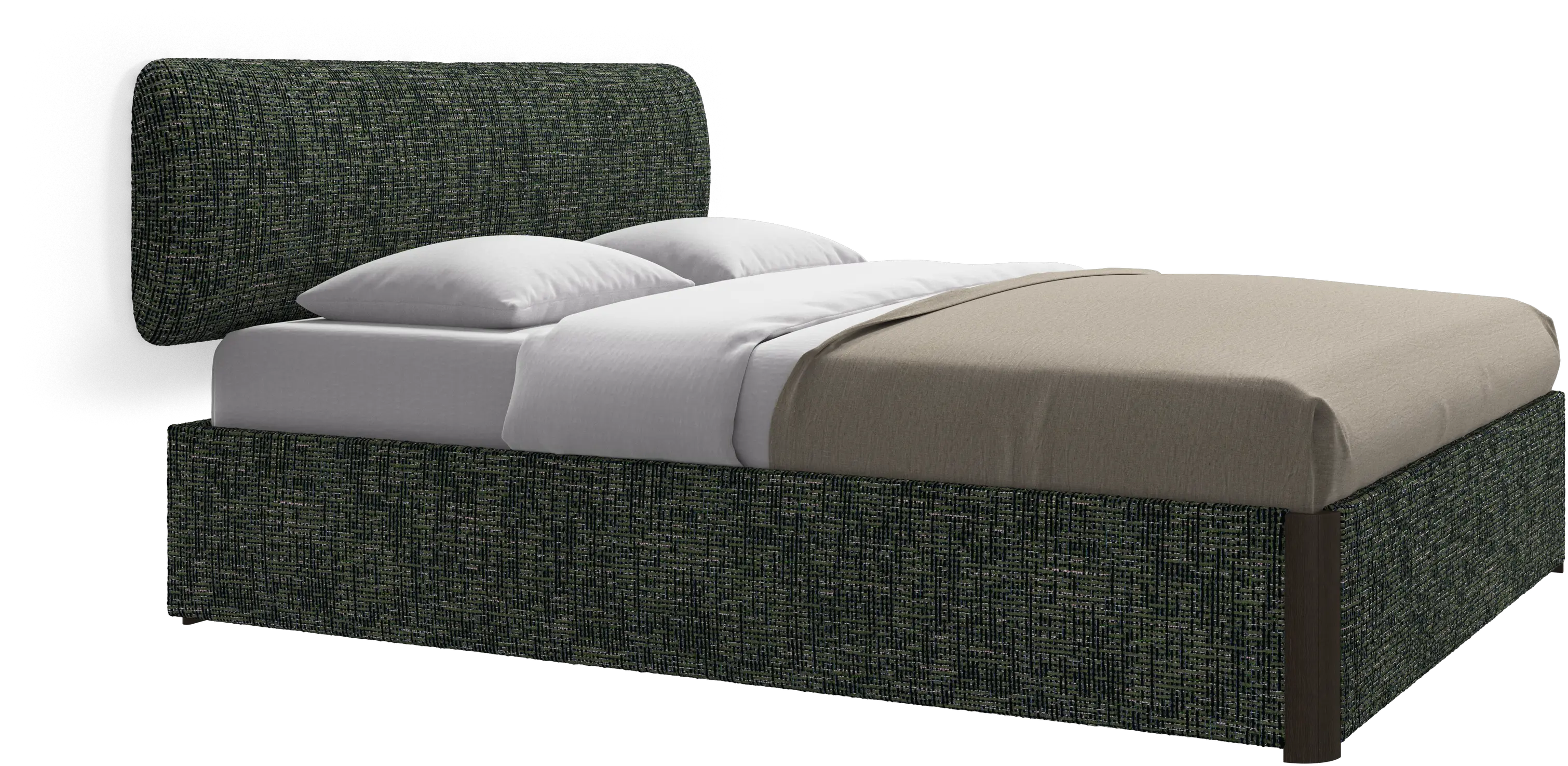Element bed, wall-mounted headboard, with slats and storage solution, excl. mattress