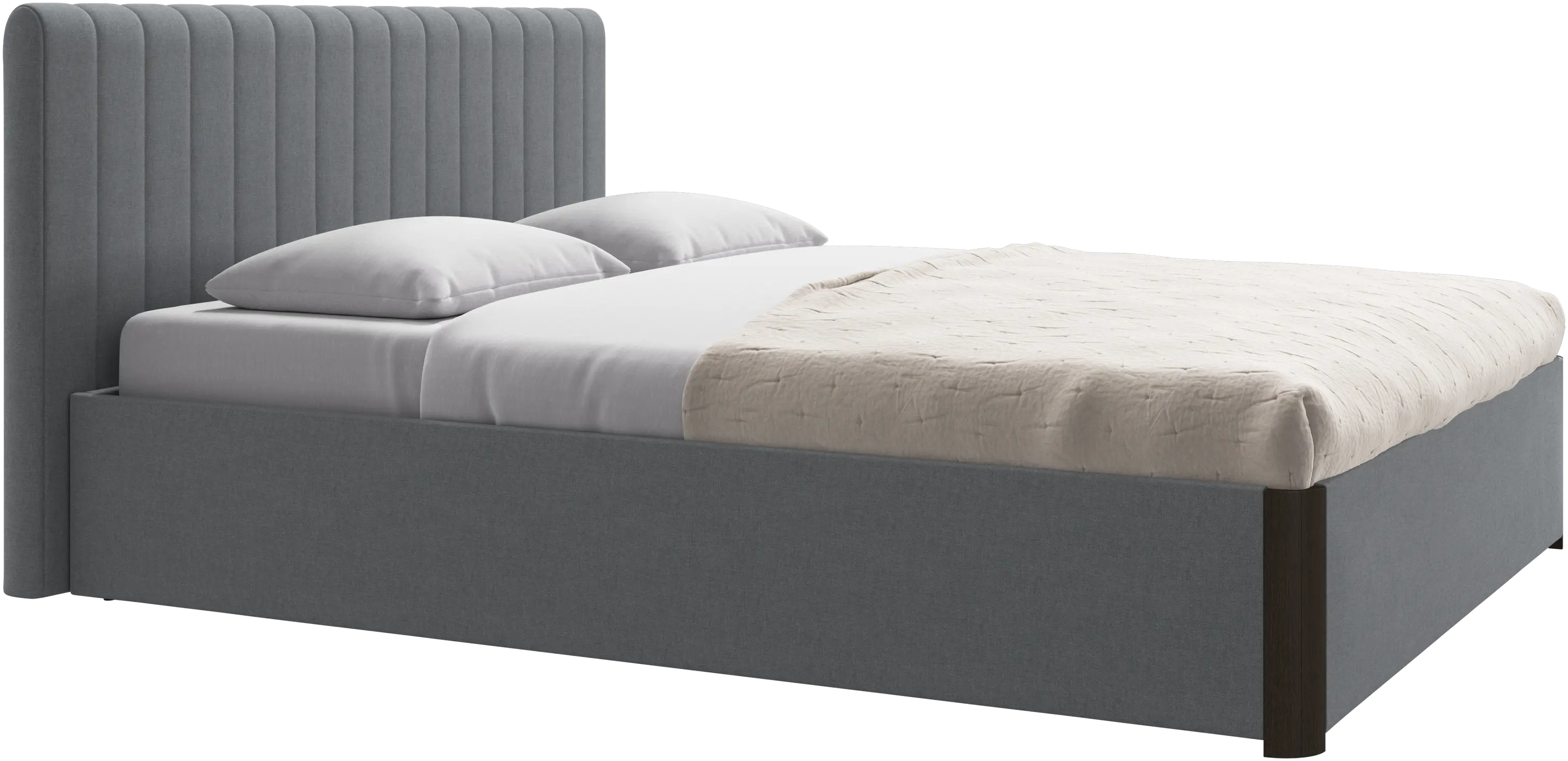 Element bed, bed-mounted headboard, with slats and storage solution, excl. mattress