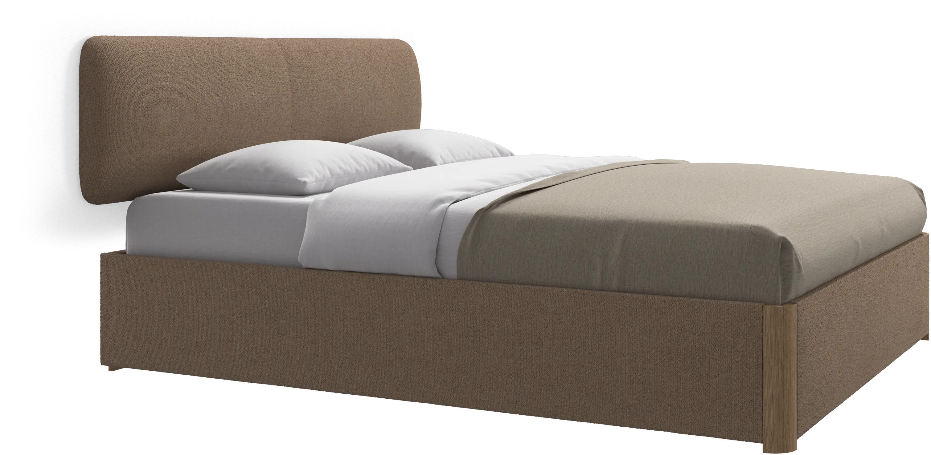 Element bed, wall-mounted headboard, with slats and storage solution, excl. mattress