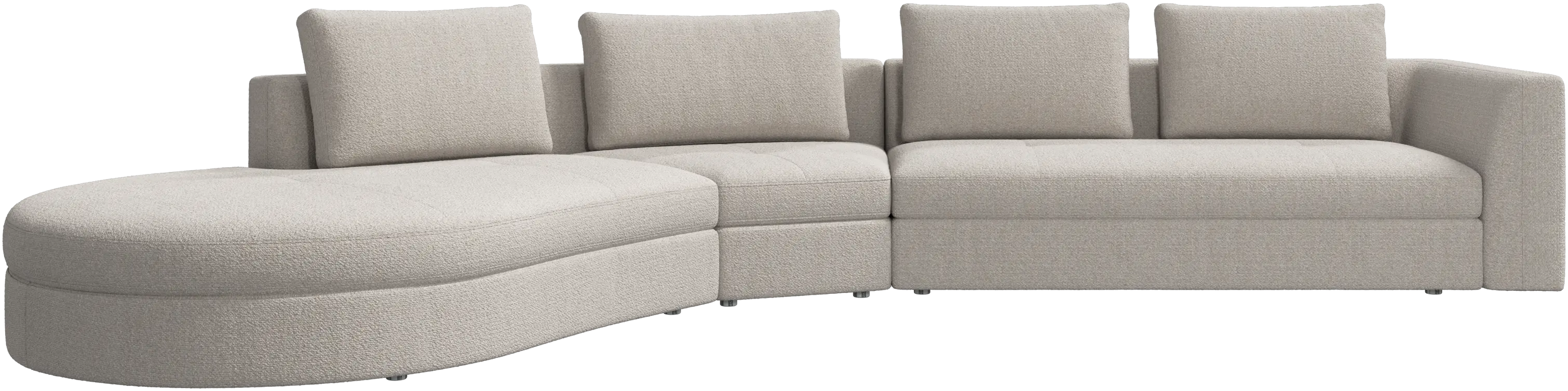 Bergamo sofa with round lounging unit, left
