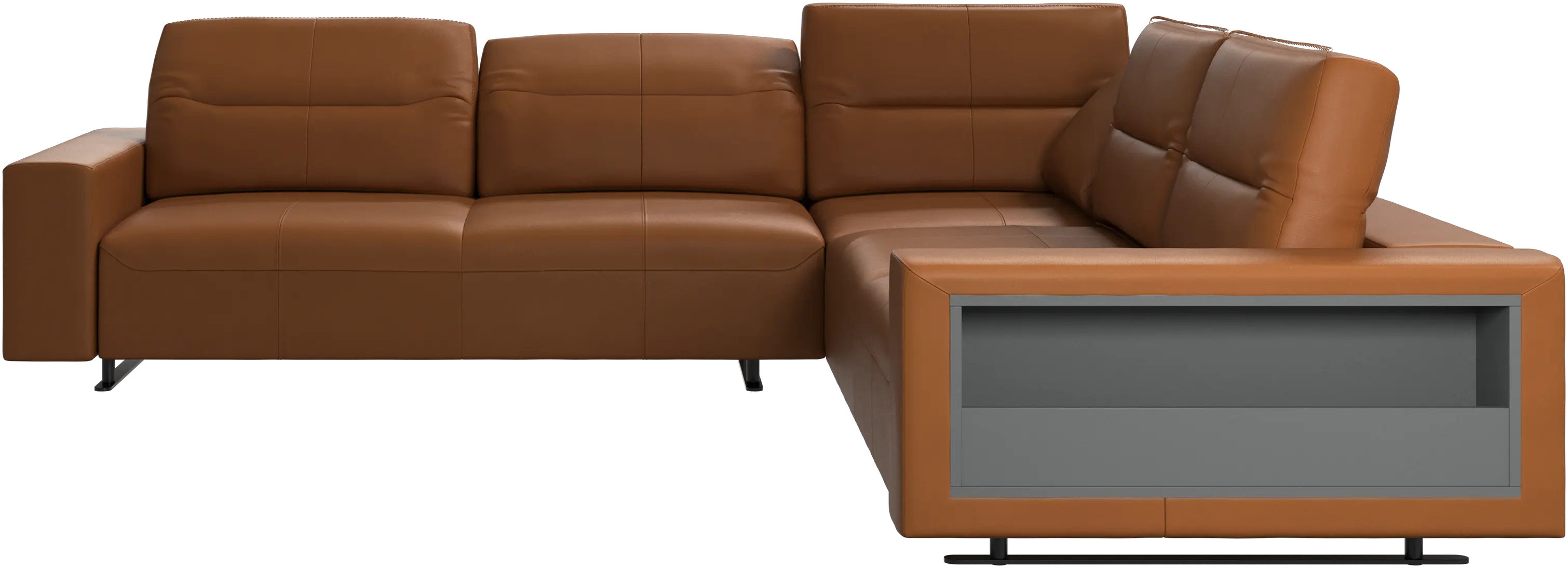 Hampton corner sofa with adjustable back and storage on right side