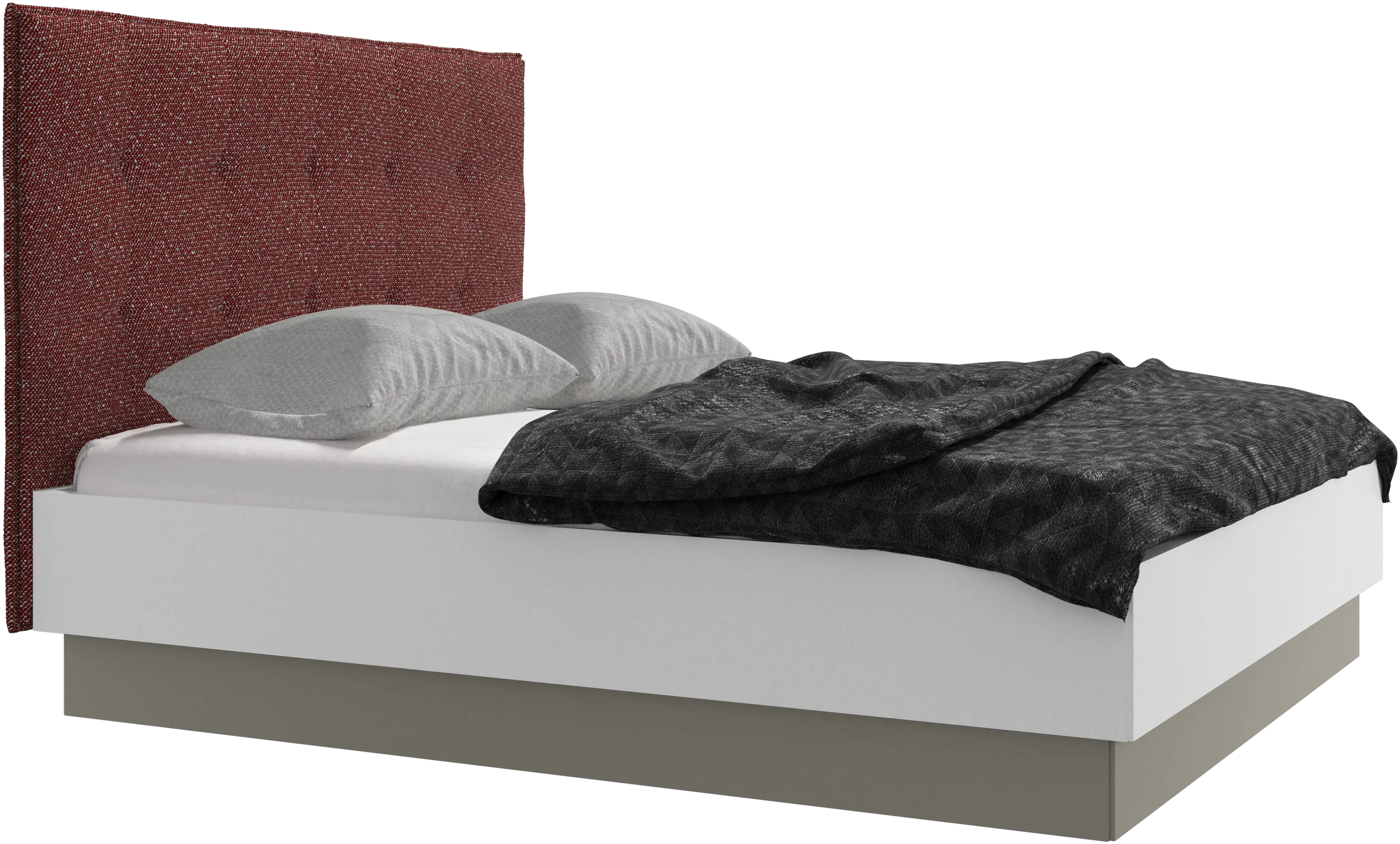Lit Lugano avec rangement intégré, sommier inclus, hors matelas