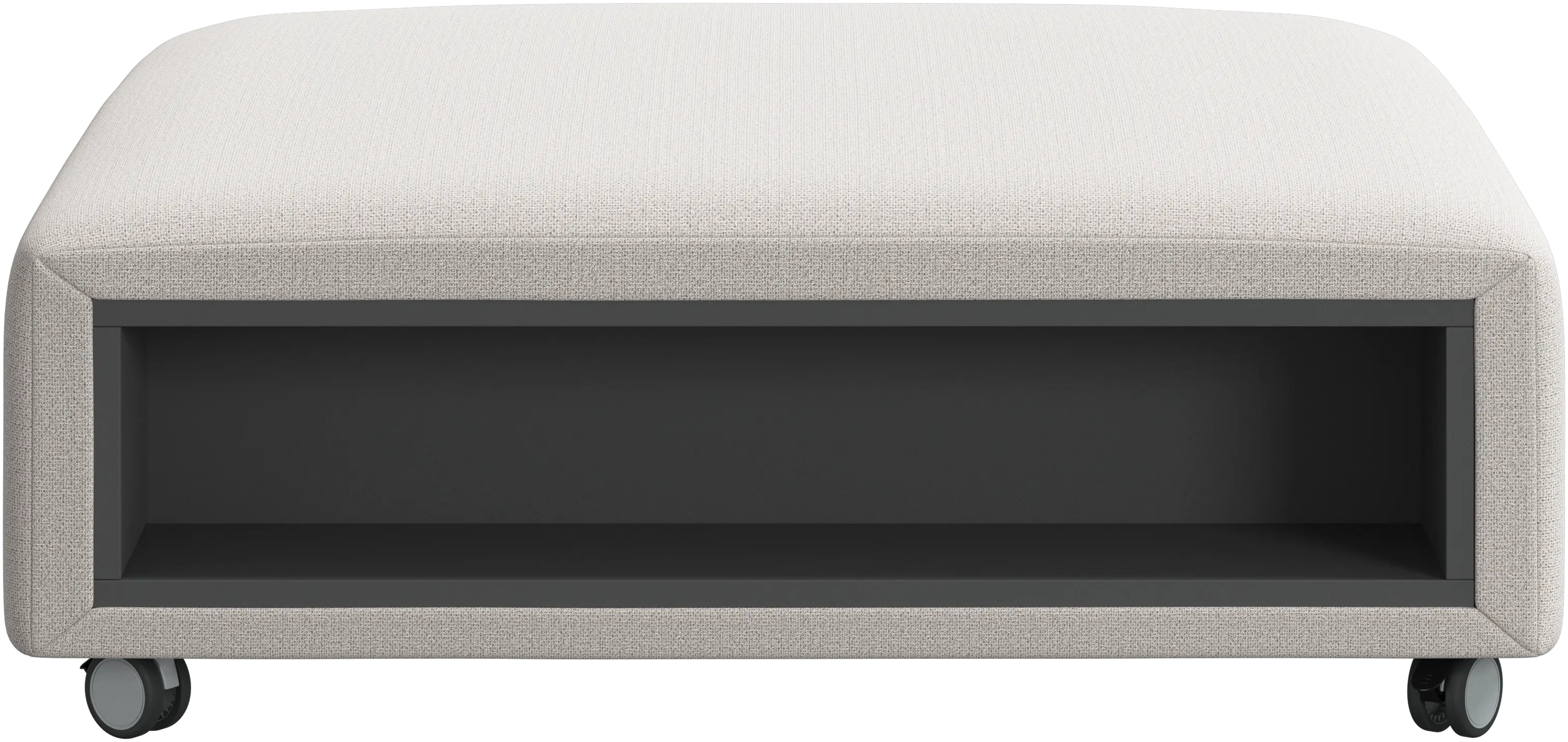 Hampton footstool on wheels with storage left and right sides