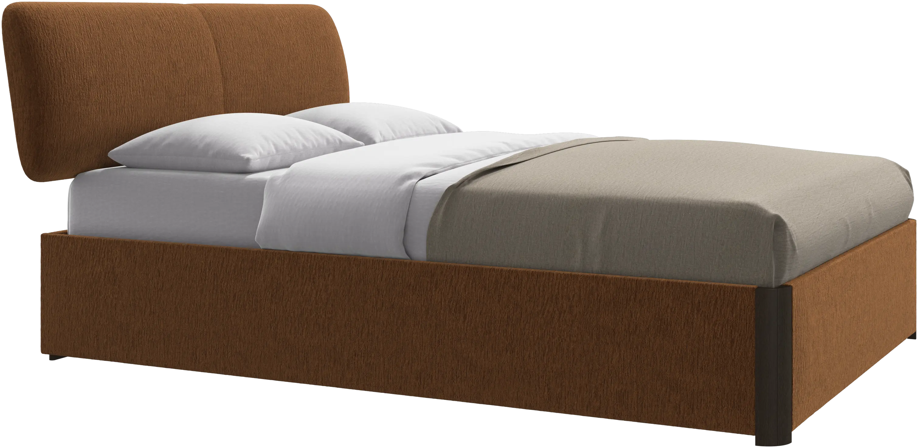 Element bed, bed-mounted headboard, with slats and storage solution, excl. mattress