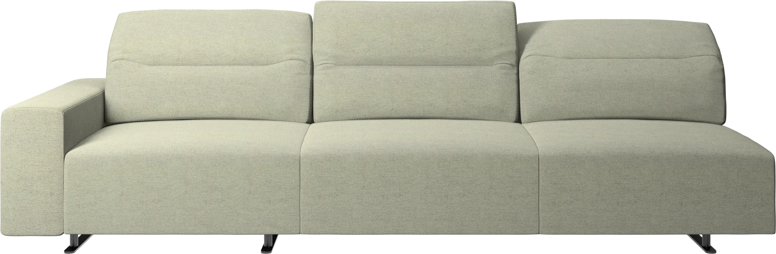 Hampton sofa with adjustable back and storage on the left side