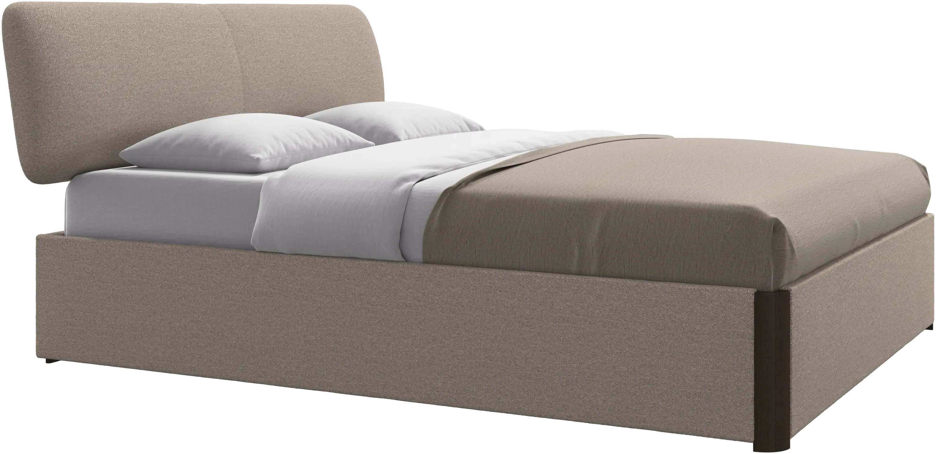 Element bed, bed-mounted headboard, with slats and storage solution, excl. mattress