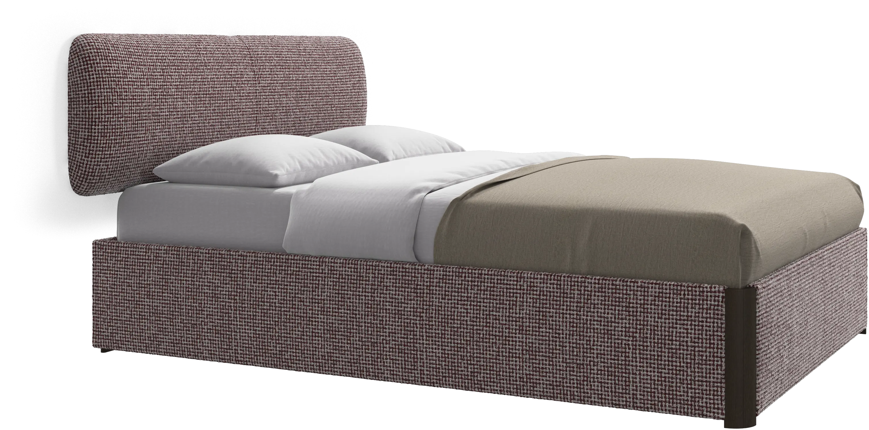 Element bed, wall-mounted headboard, with slats and storage solution, excl. mattress