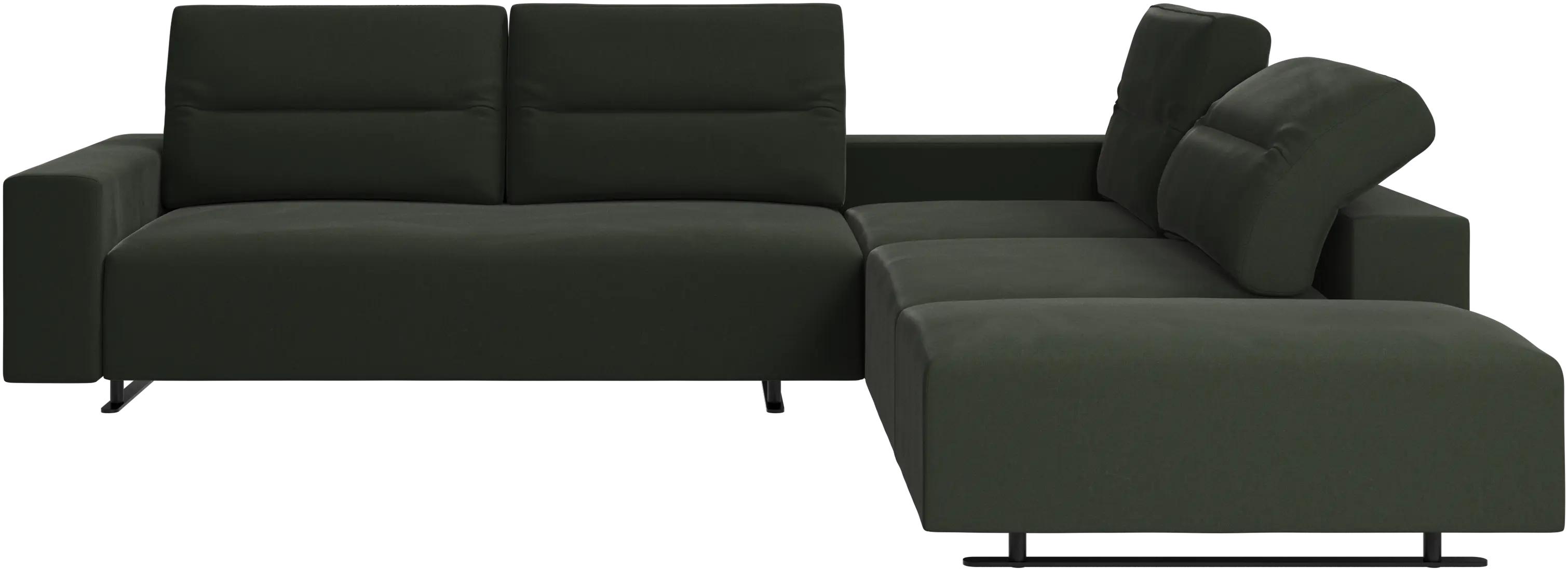 Hampton hörnsoffa med justerbar rygg och loungemodul