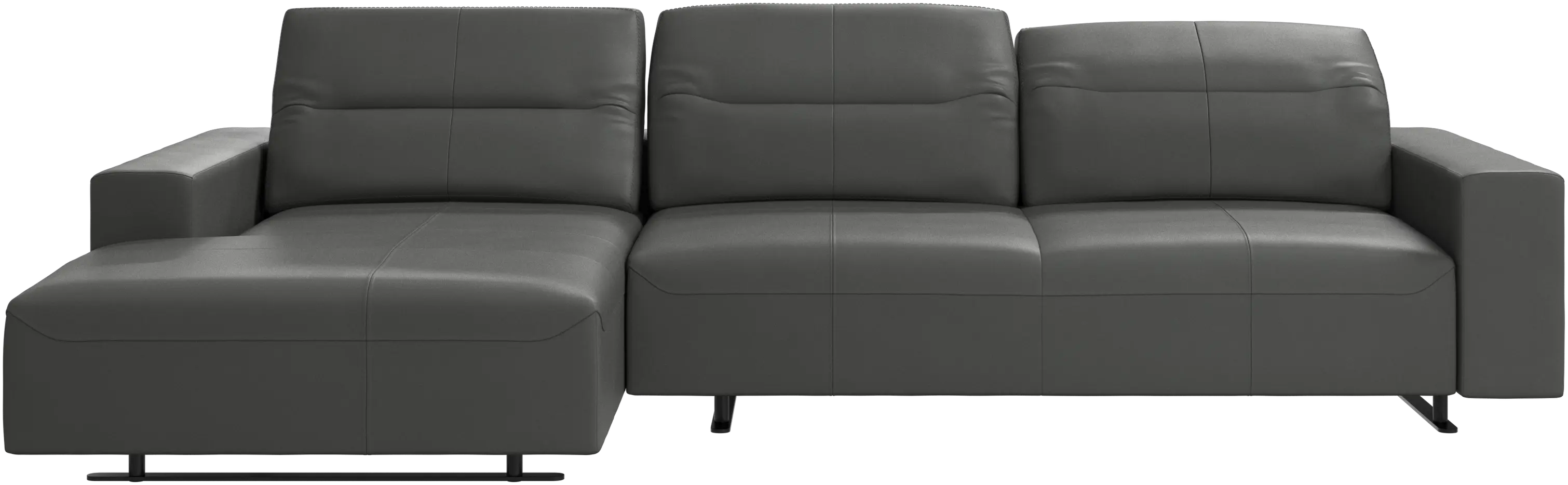 Hampton sofa with adjustable back, resting unit and storage both sides