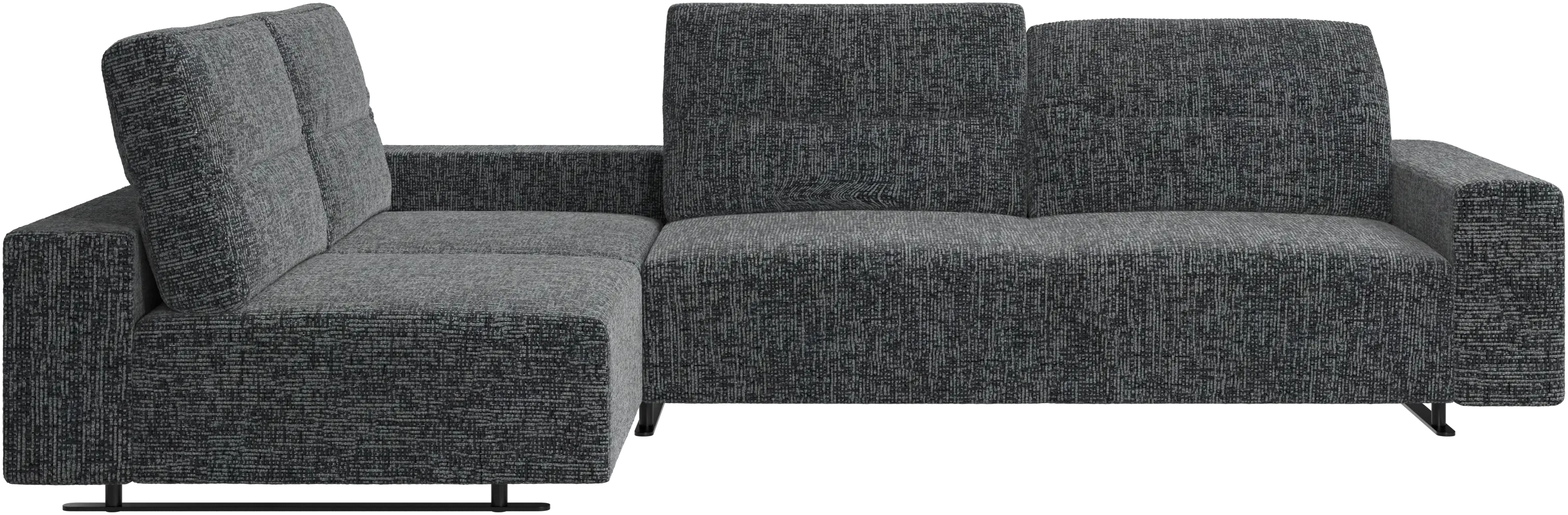Hampton corner sofa with adjustable back and storage on right side