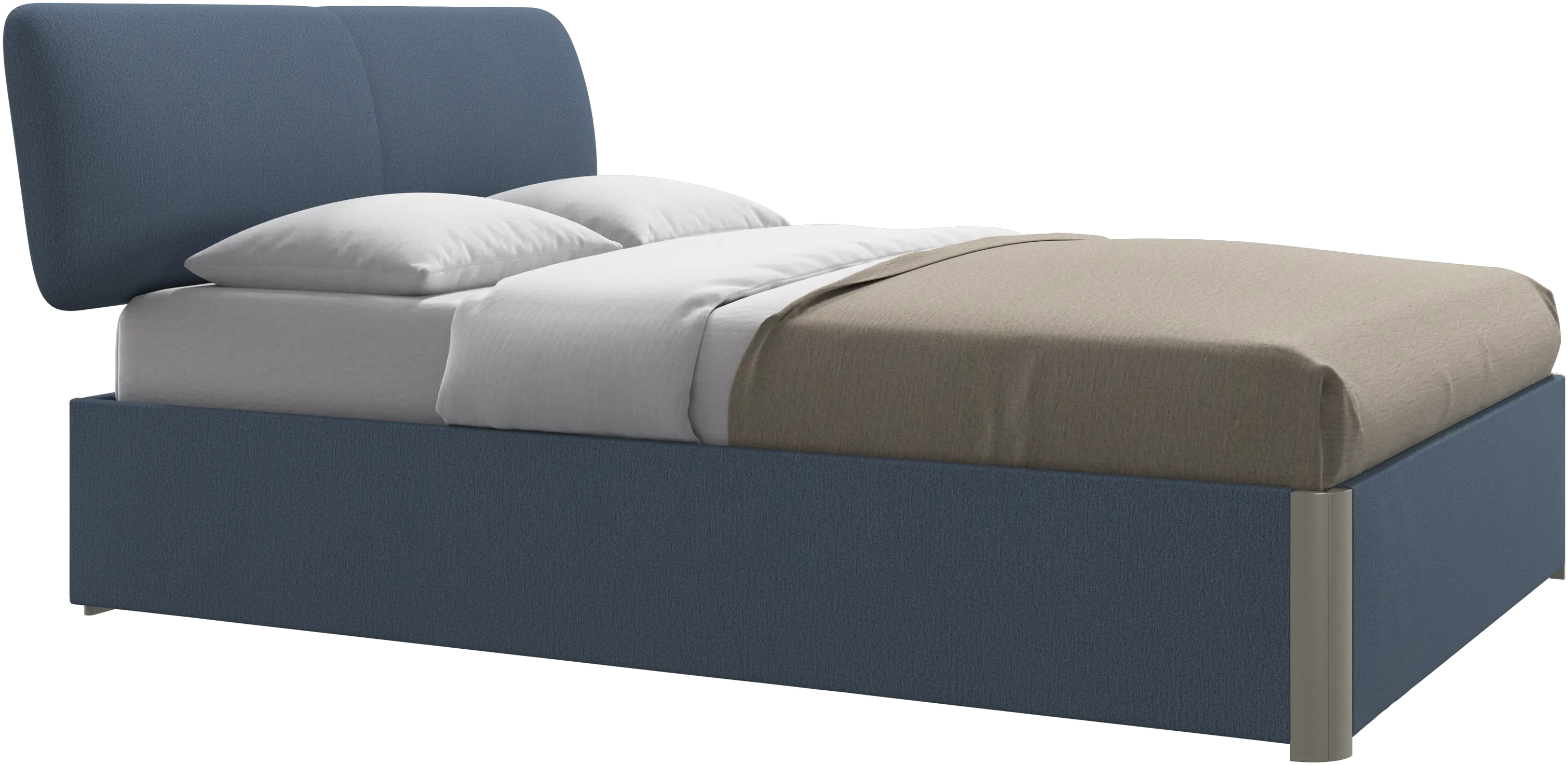 Element bed, bed-mounted headboard, with slats and storage solution, excl. mattress