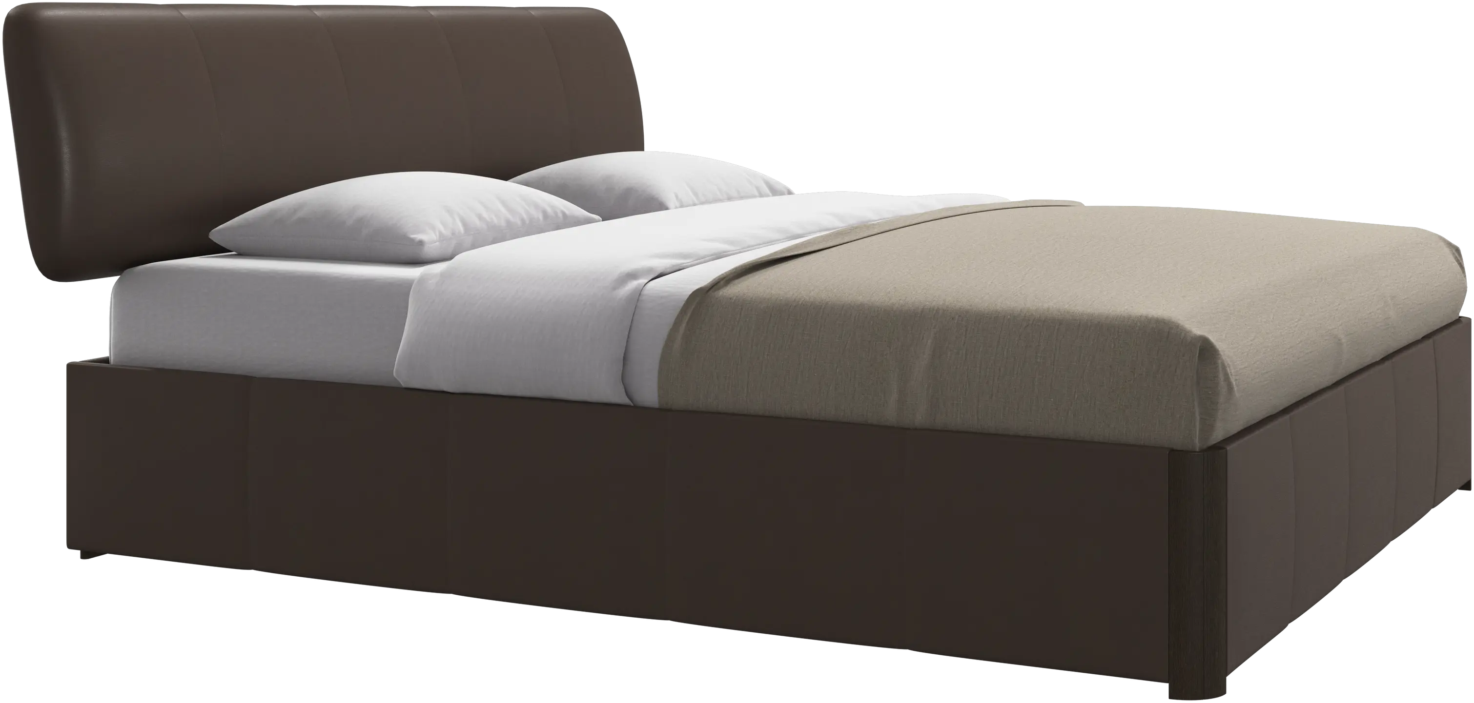 Element bed, bed-mounted headboard, with slats and storage solution, excl. mattress