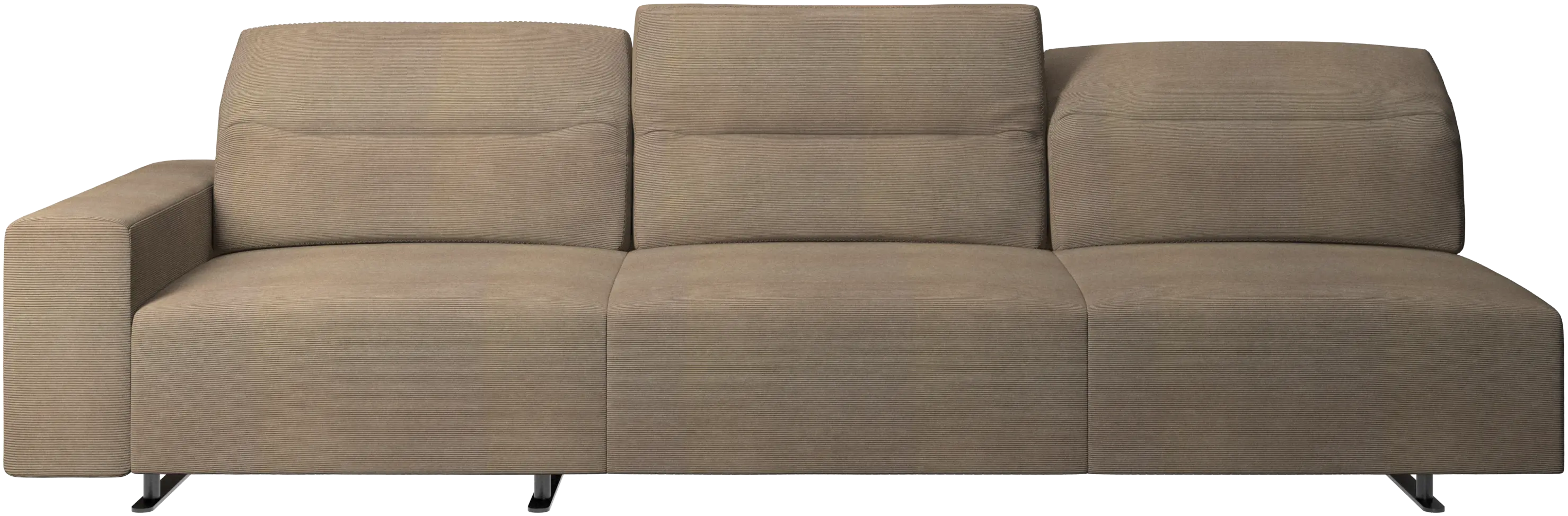 Hampton sofa with adjustable back and storage on the left side