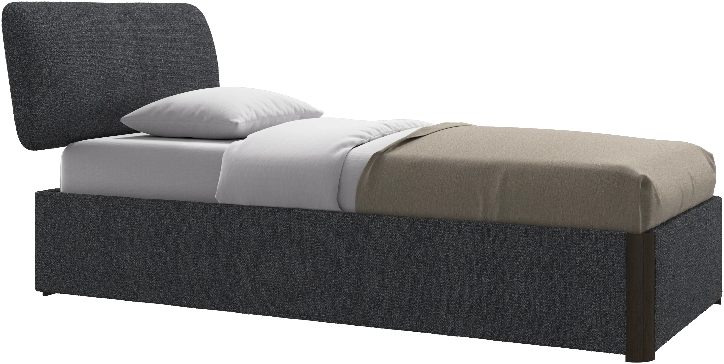 Element bed, bed-mounted headboard, with slats and storage solution, excl. mattress