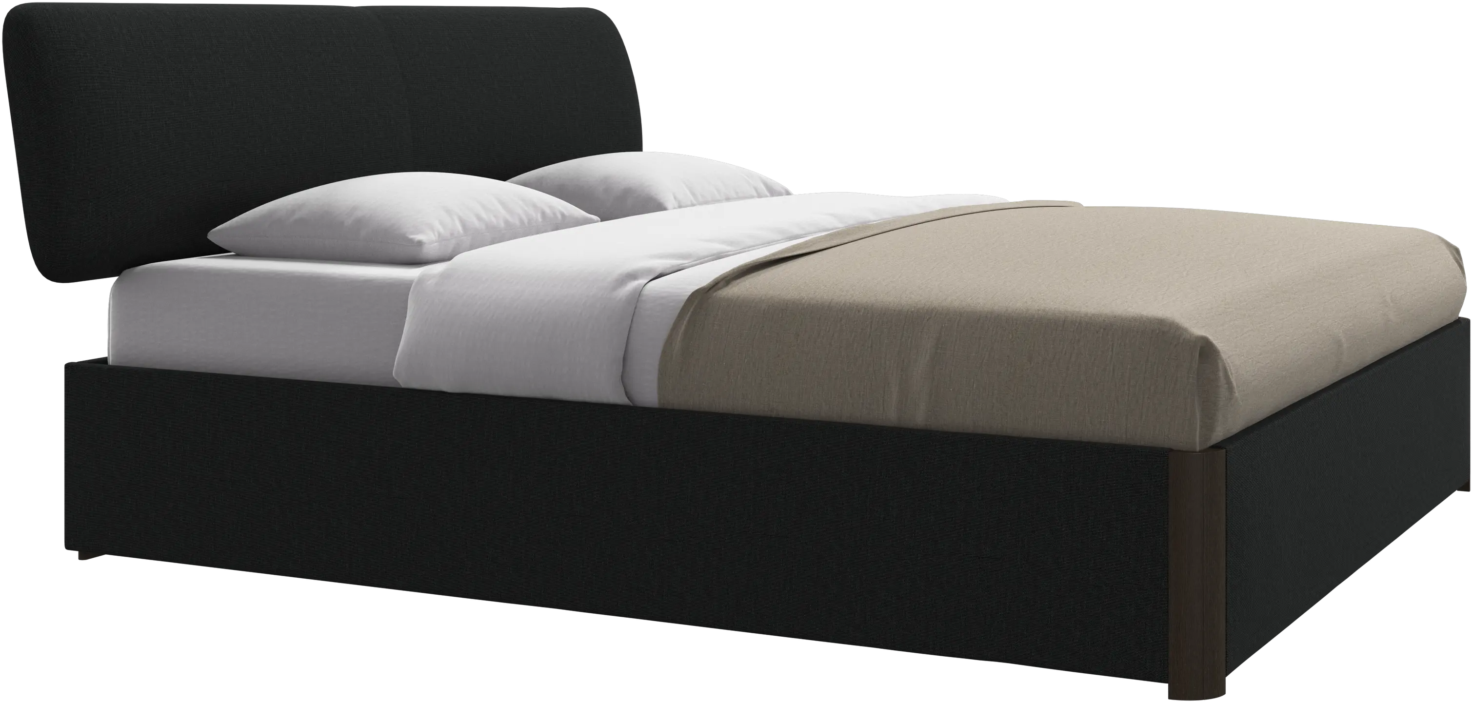 Element bed, bed-mounted headboard, with slats and storage solution, excl. mattress