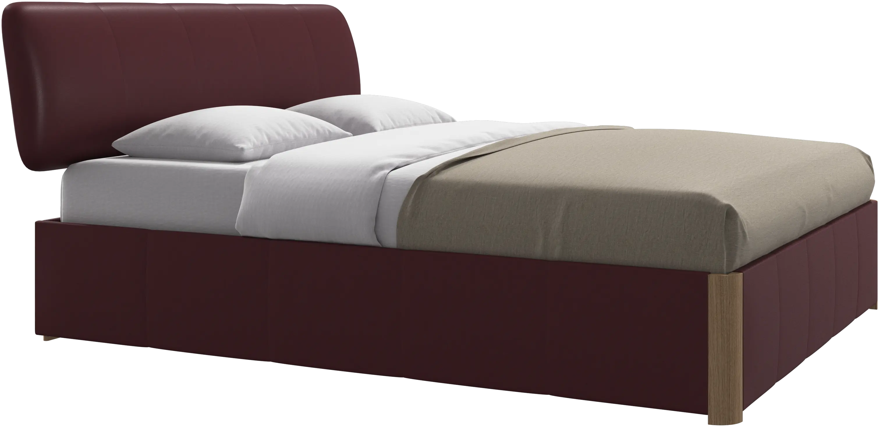 Element bed, bed-mounted headboard, with slats and storage solution, excl. mattress