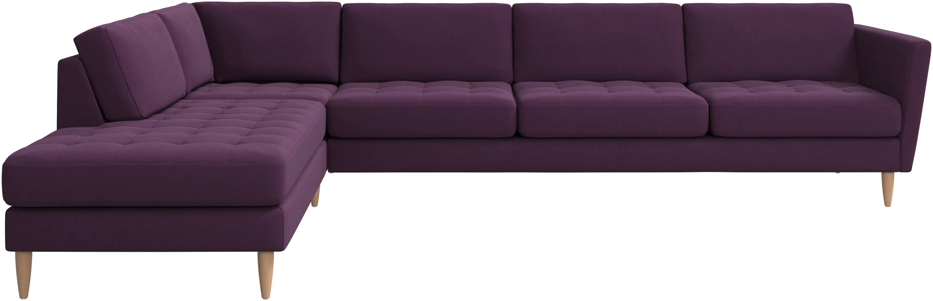 Osaka corner sofa with lounging unit, tufted seat
