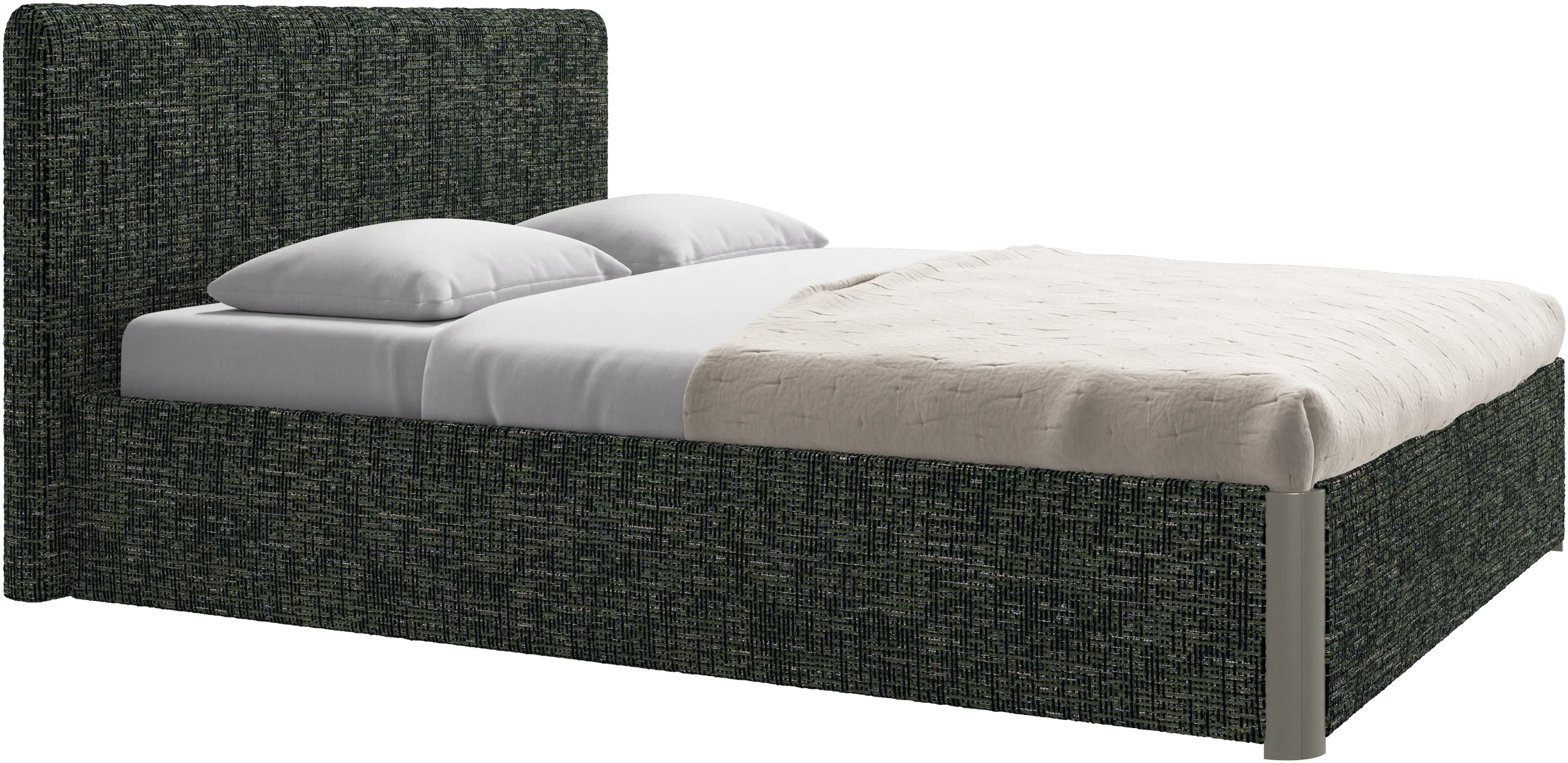 Element bed, bed-mounted headboard, with slats and storage solution, excl. mattress